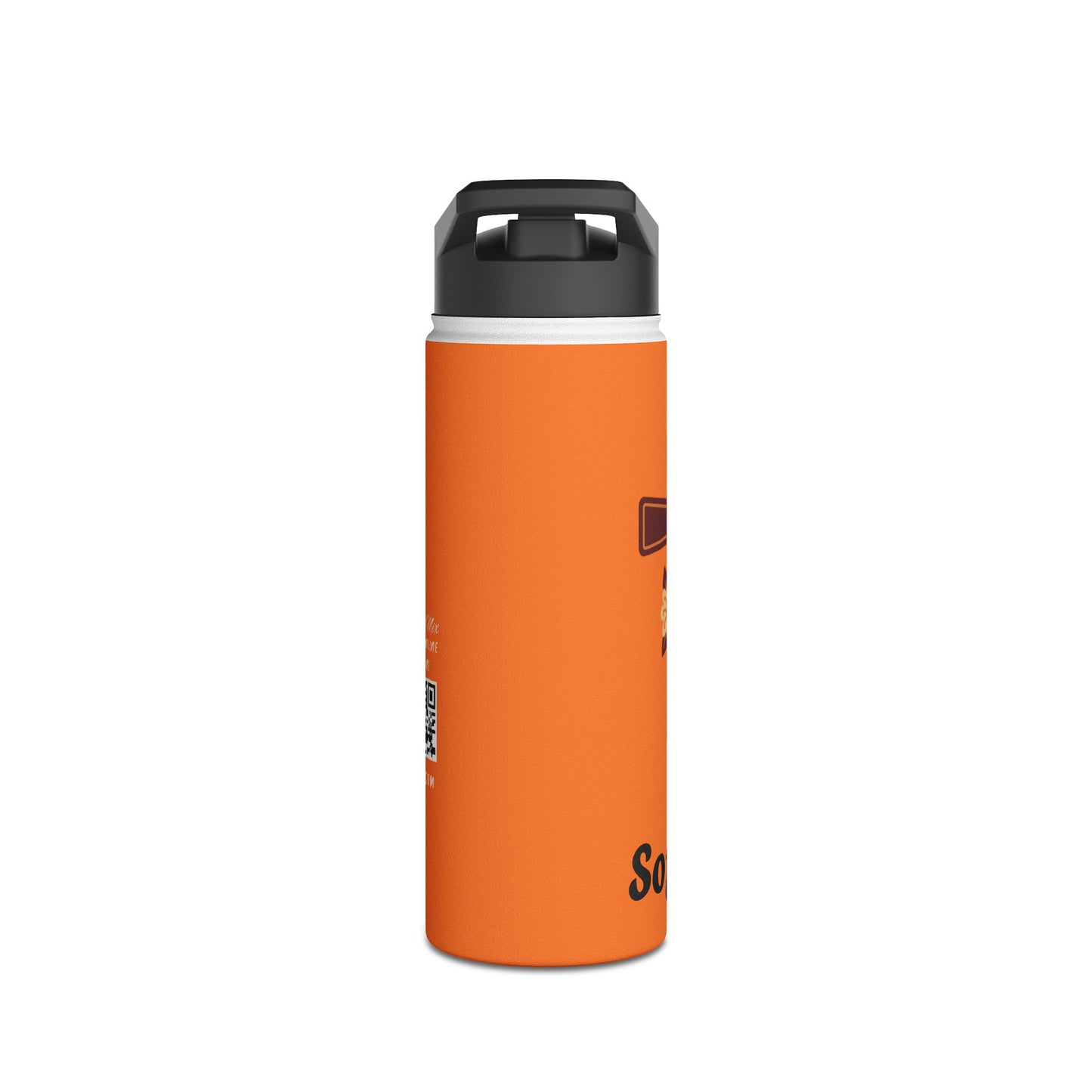Personalized Orange Travel Water Bottle — Custom Name Stainless Steel Bottle