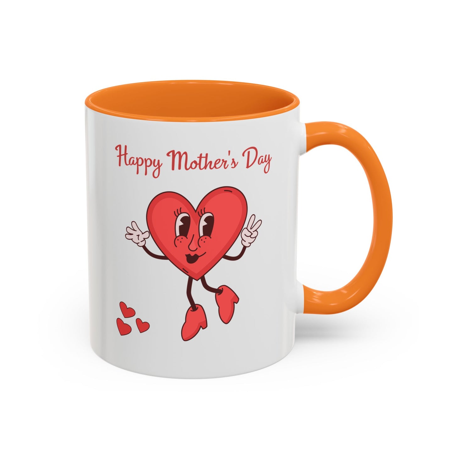 Happy Mother's Day Heart Mug — Cute Retro Heart Mom Coffee Cup (11oz, 15oz)