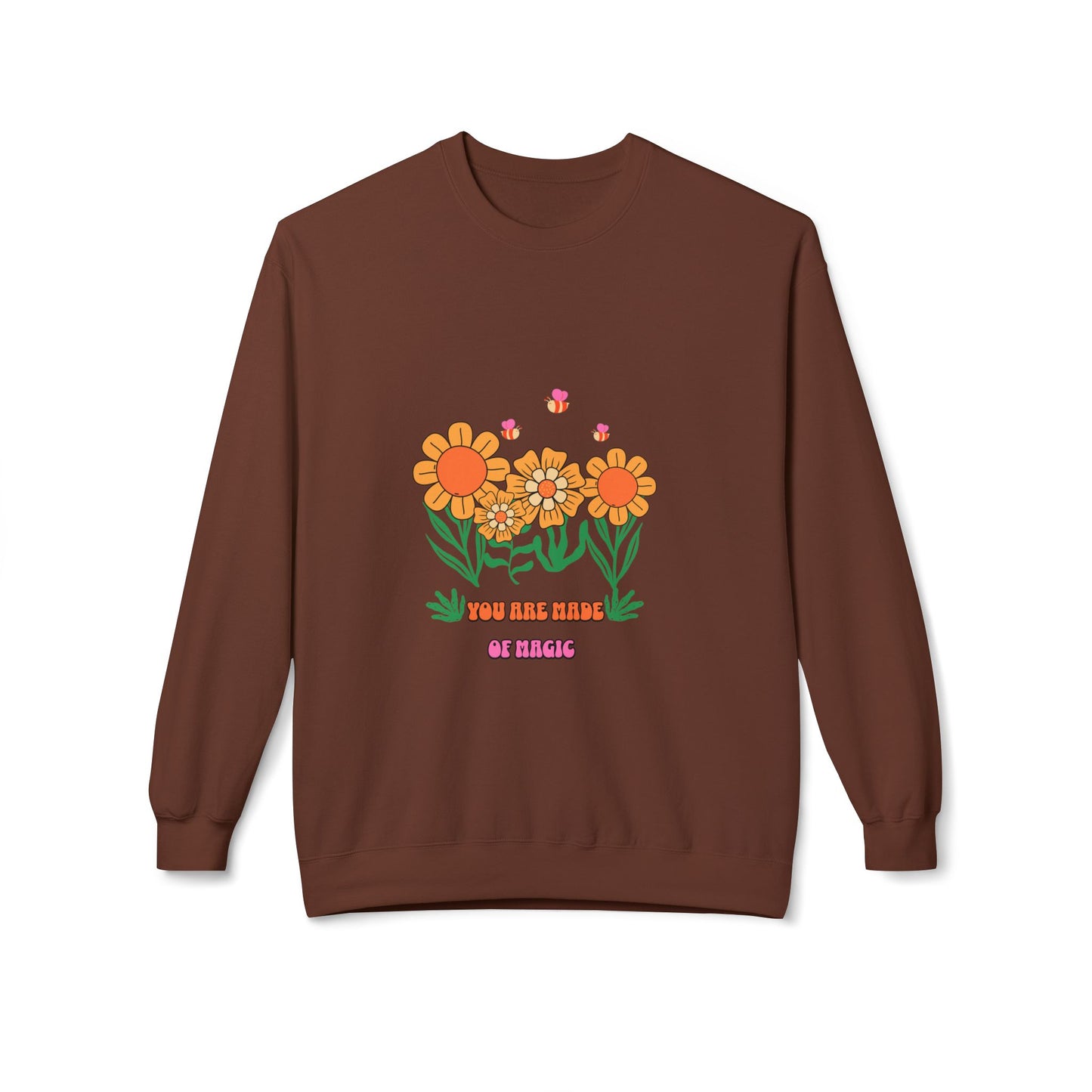 Flower Crewneck Sweatshirt - You Are Made of Stars Floral Graphic