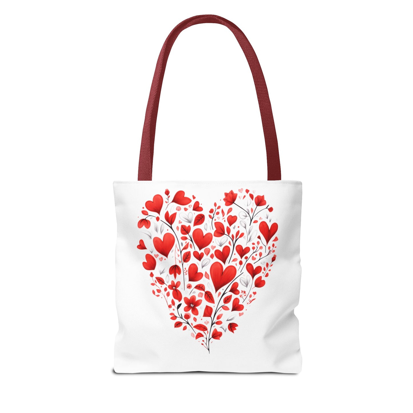 Heart Floral Tote Bag – Romantic Valentine’s Day Canvas Shopper