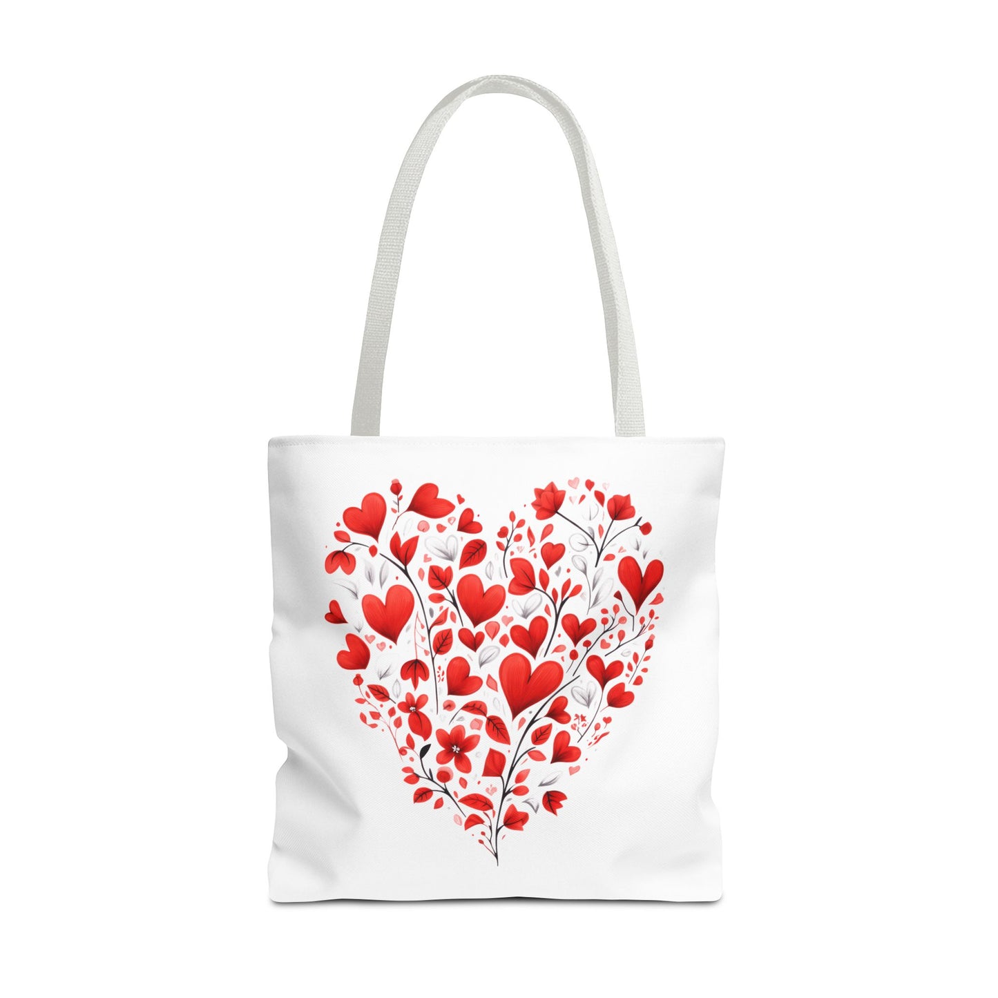 Heart Floral Tote Bag – Romantic Valentine’s Day Canvas Shopper