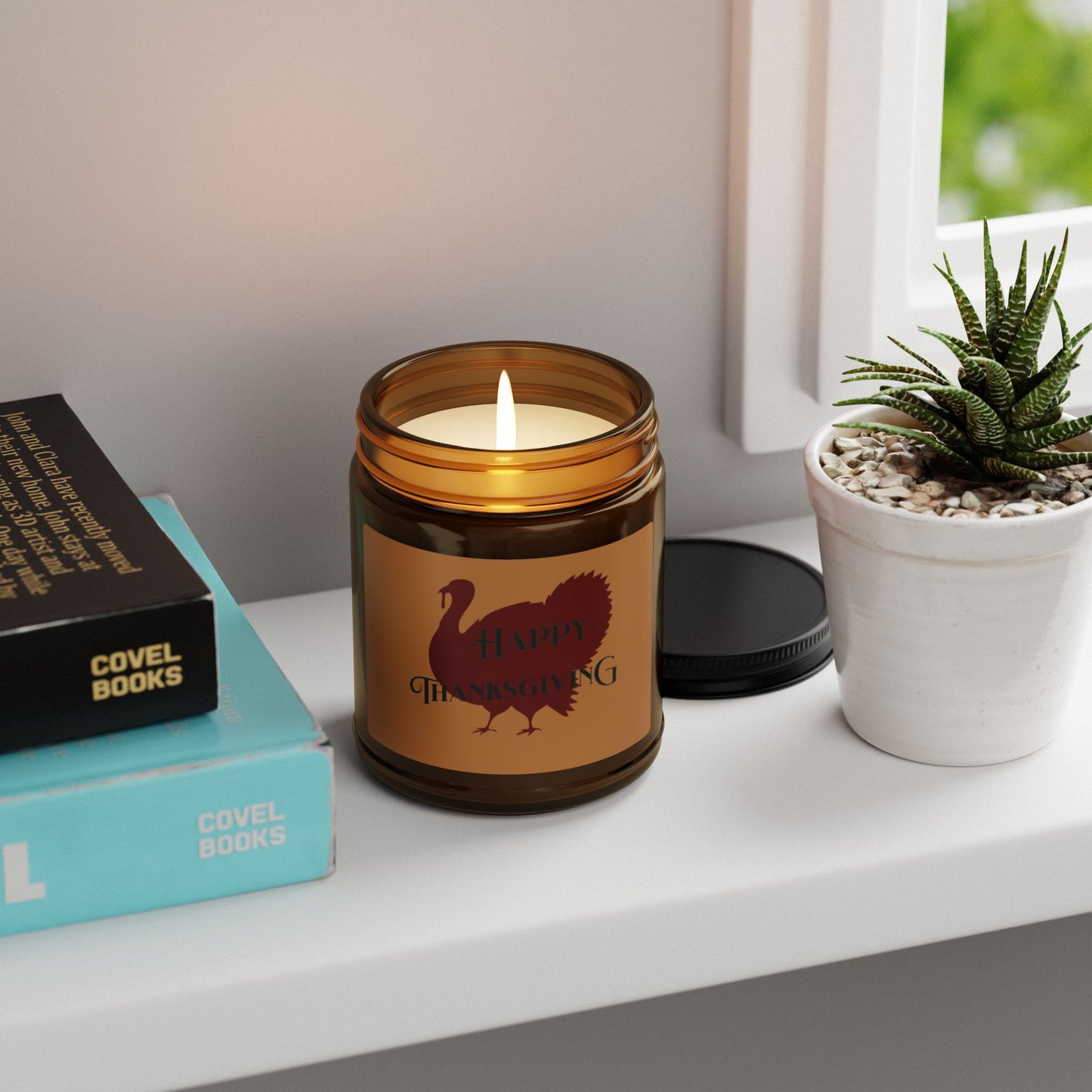 Scented Soy Candle (Multi-Size, Amber Jar)