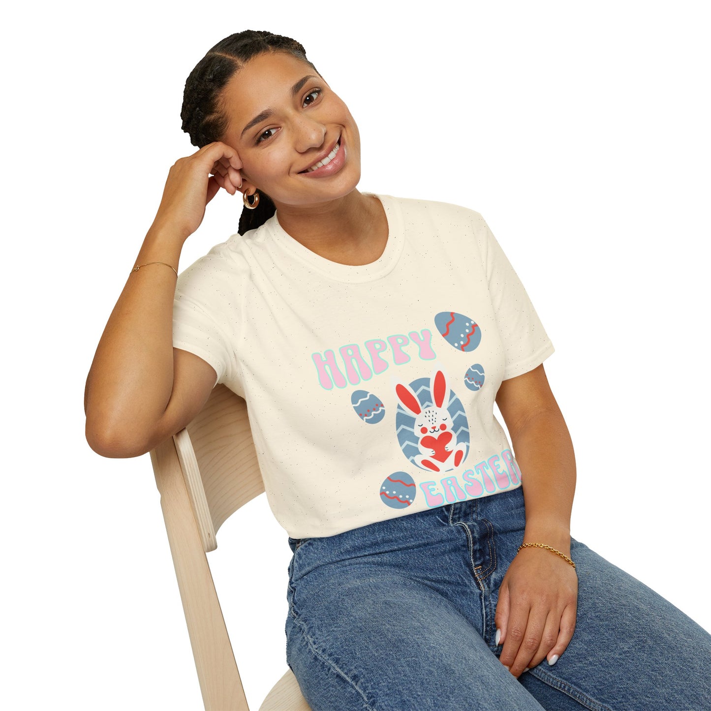 Happy Easter Bunny T-Shirt — Cute Pastel Easter Eggs Design