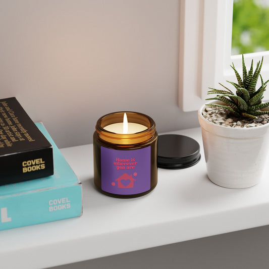 Valentine Love Scented Soy Candle — Amber Jar (Multi-Size)