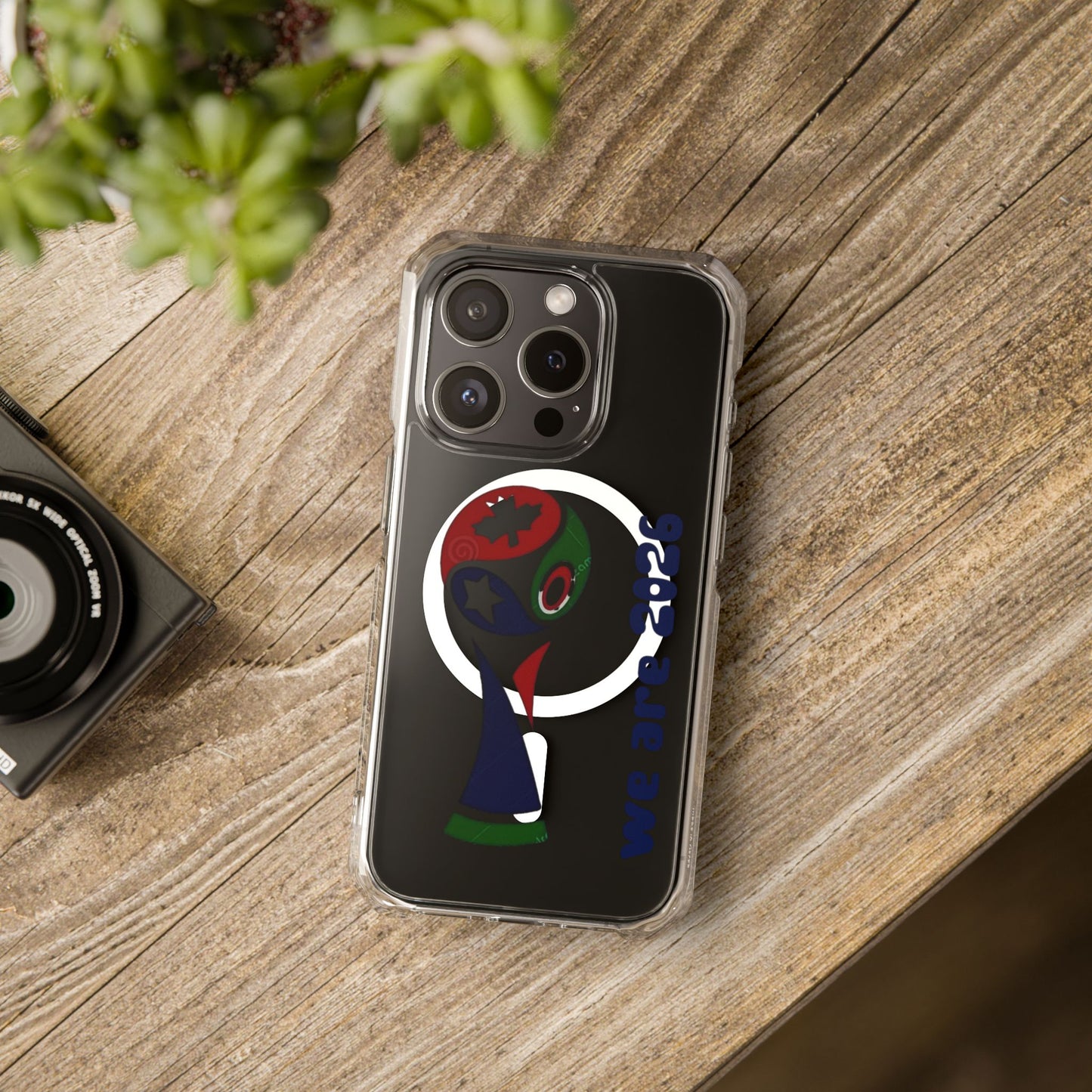 2026 World Cup Clear Magnetic Phone Case — "We Are 2026" Abstract Globe Design