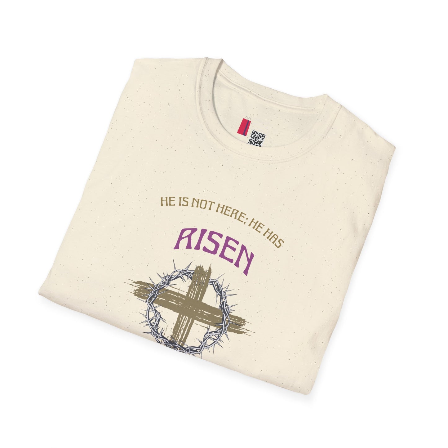 Christian Risen Cross T-Shirt — "He Is Not Here, He’s Risen" Easter Tee