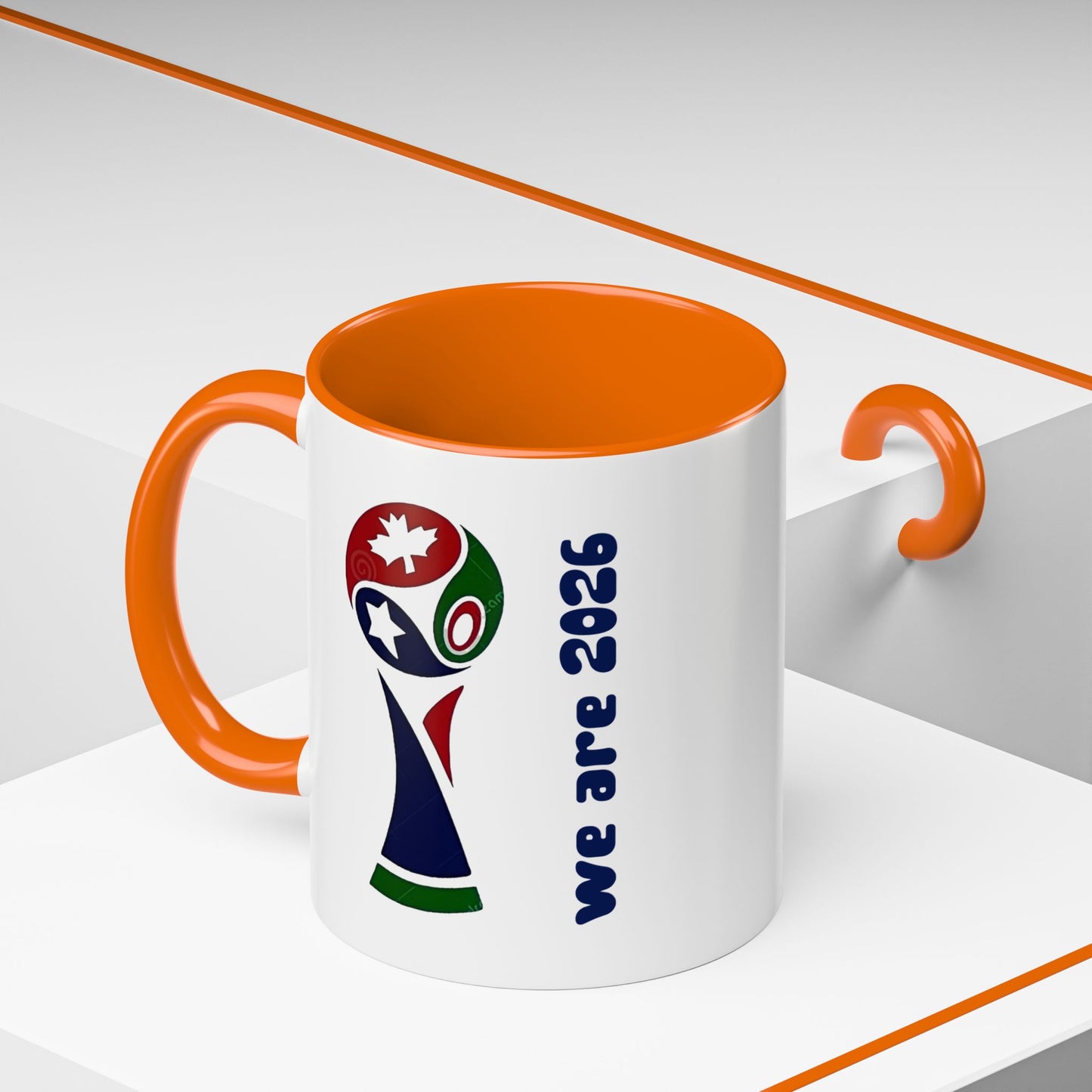 World Cup 2026 Accent Coffee Mug — 'We Are 2026' Soccer Fan Gift