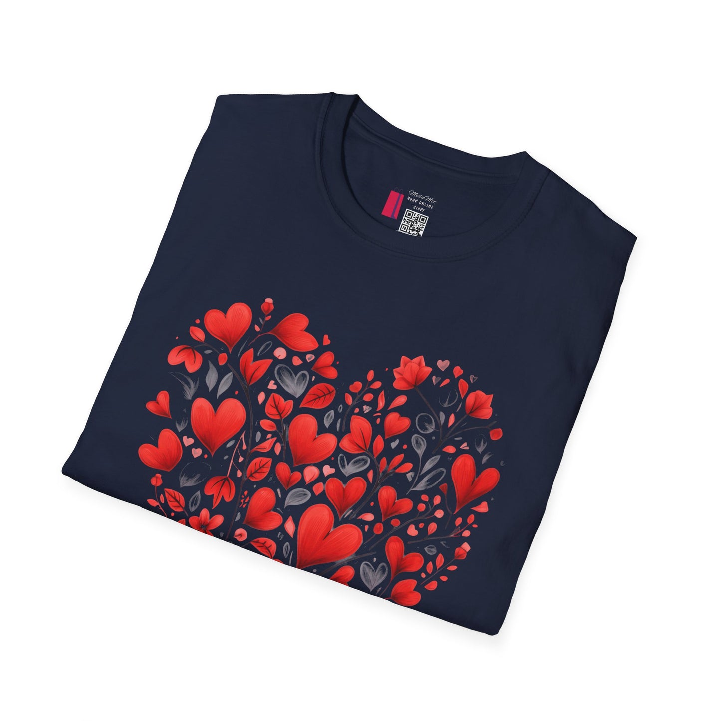 Heart Floral T-Shirt — Red Heart Bouquet Valentine's Tee