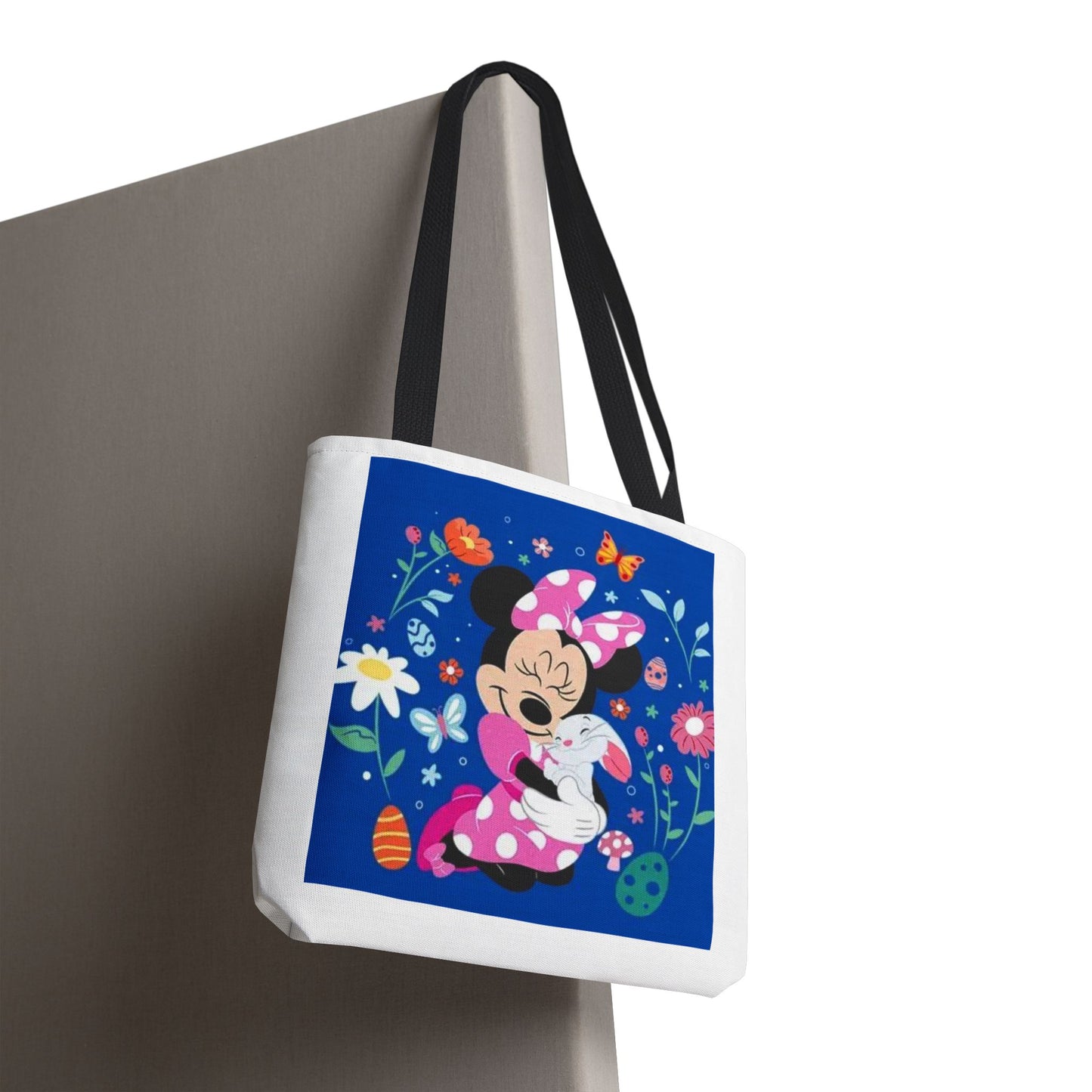 Floral Minnie Bunny Tote Bag — Cute Easter Canvas Carryall