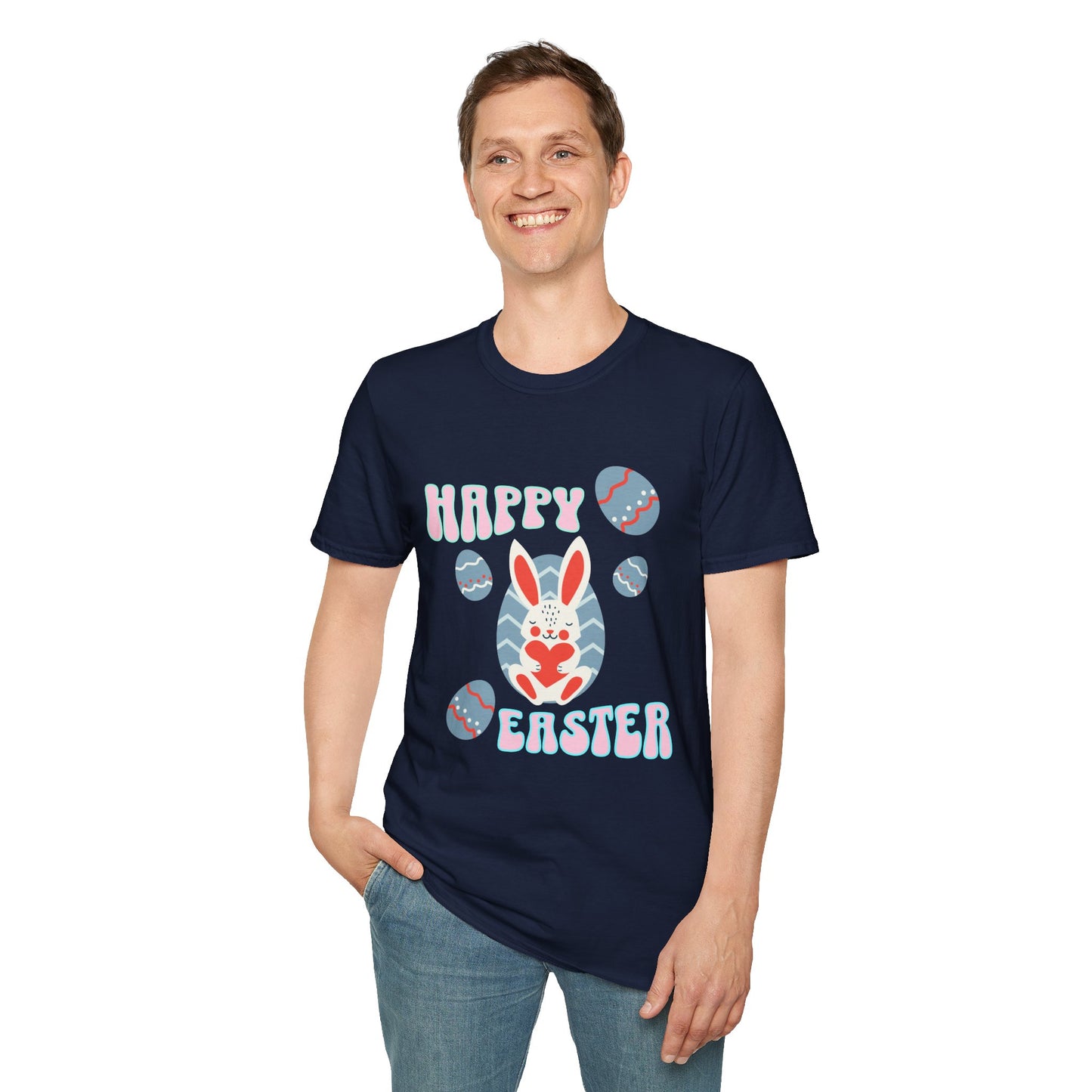 Happy Easter Bunny T-Shirt — Cute Pastel Easter Eggs Design