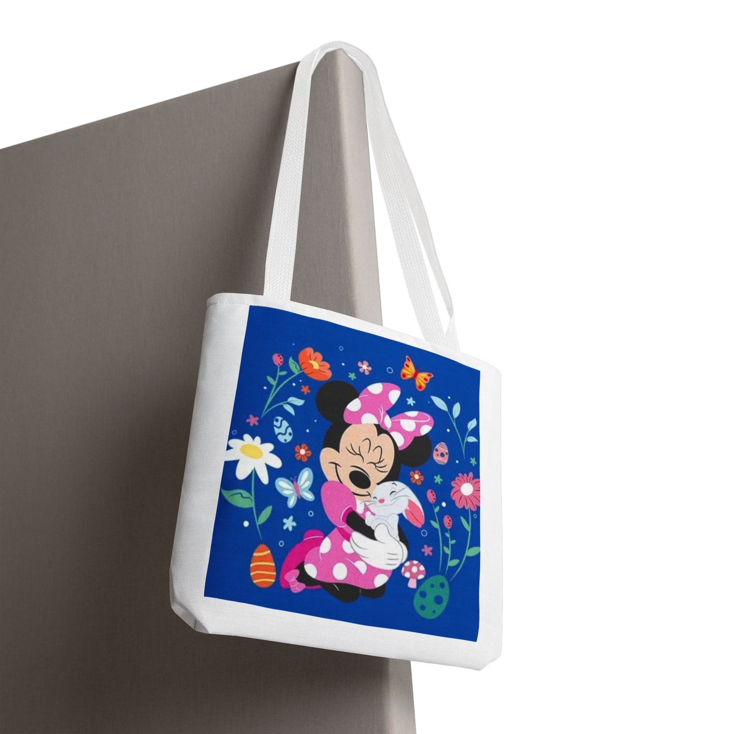Floral Minnie Bunny Tote Bag — Cute Easter Canvas Carryall