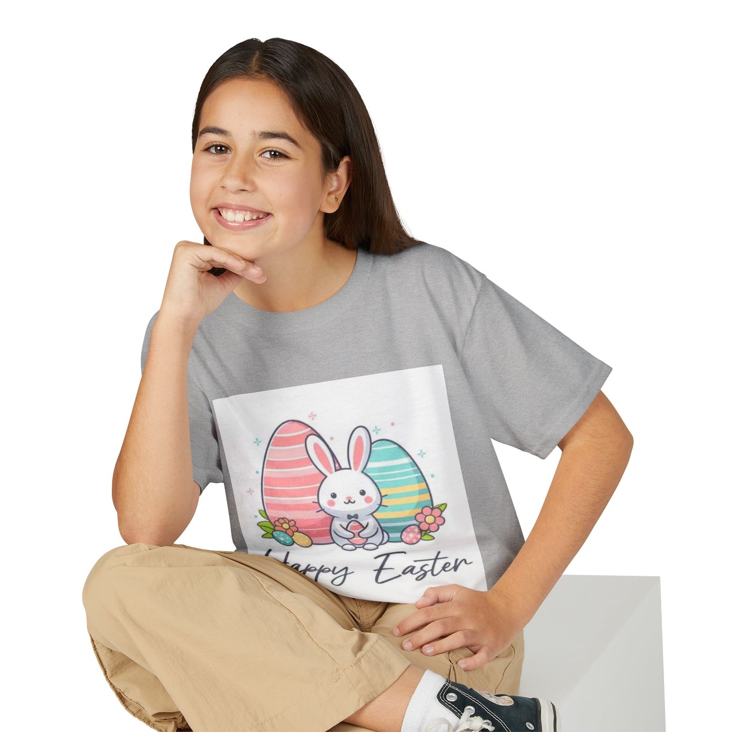 Youth Easter Bunny T-Shirt — "Happy Easter" Kids Graphic Tee