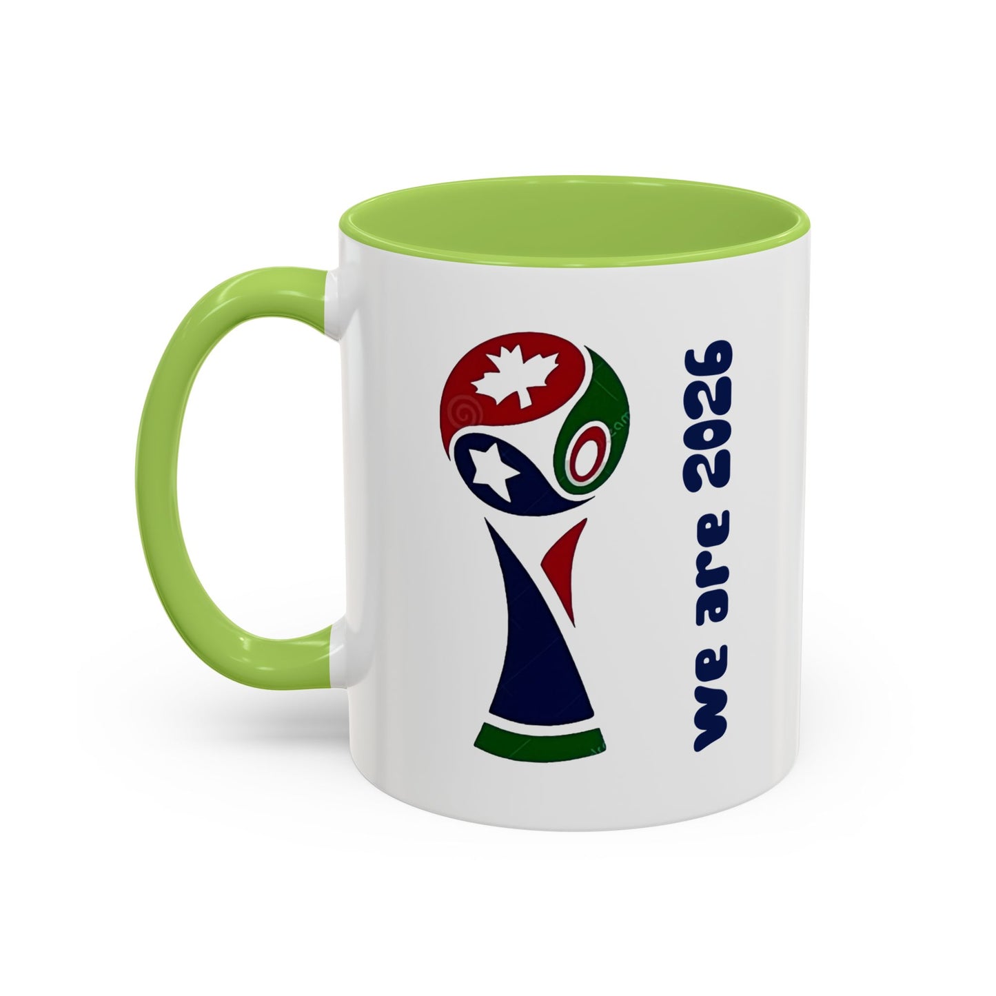 World Cup 2026 Accent Coffee Mug — 'We Are 2026' Soccer Fan Gift