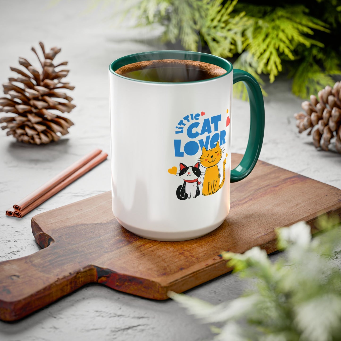 Cat Lover Mug — Colorful 11oz/15oz Ceramic Coffee Cup (Little Cat Lover Design)
