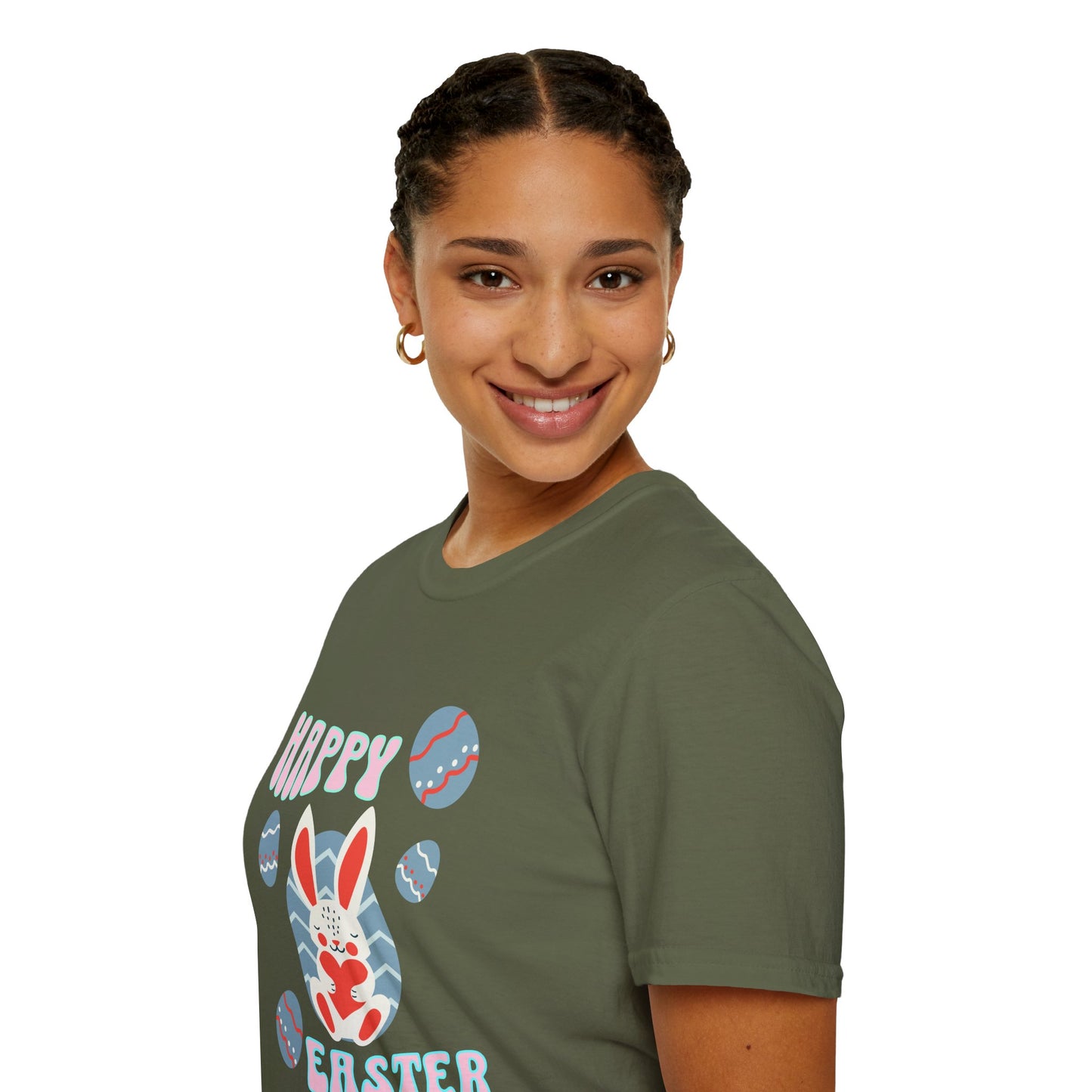 Happy Easter Bunny T-Shirt — Cute Pastel Easter Eggs Design