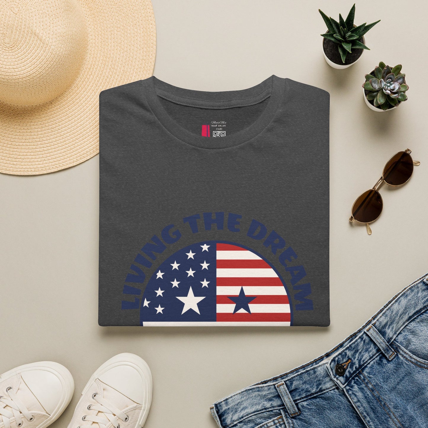 Living the Dream American Flag T-Shirt