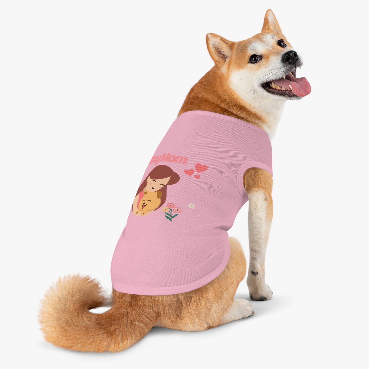Dog Mom Pet Tank Top - Cute Floral Illustration