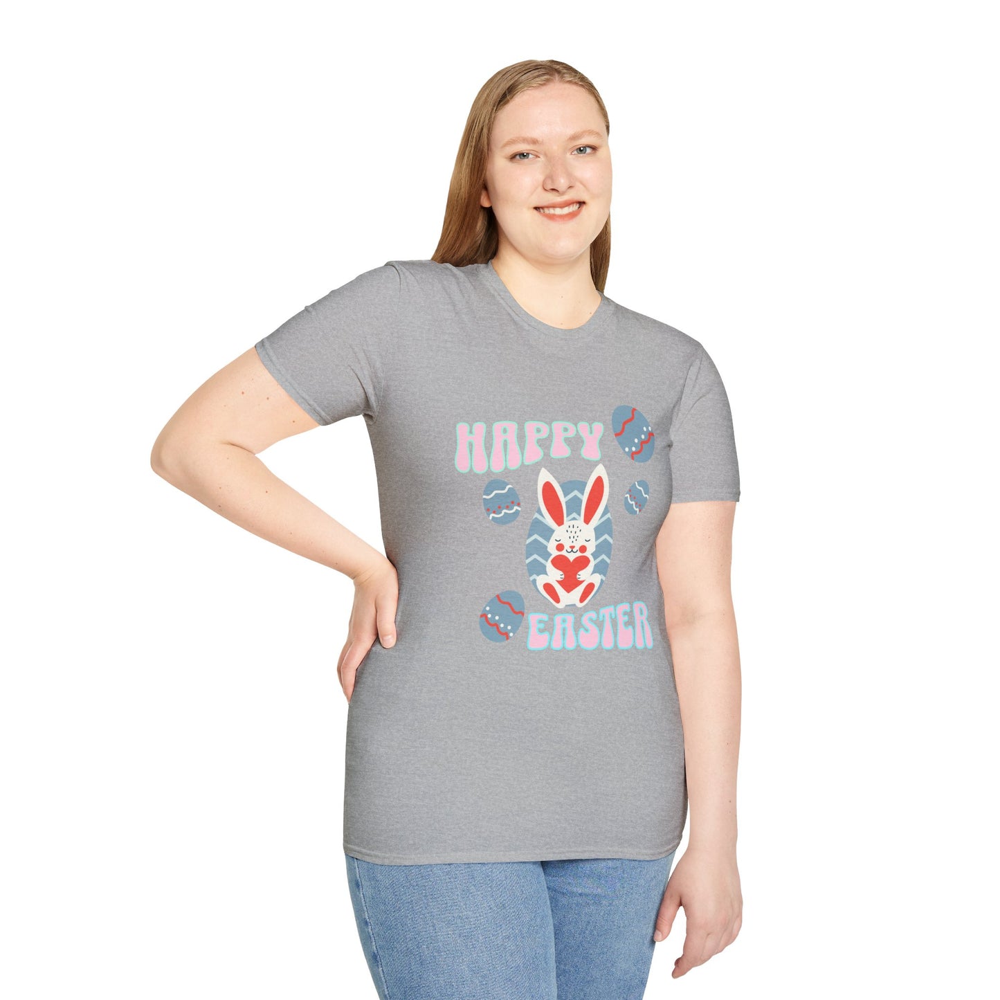 Happy Easter Bunny T-Shirt — Cute Pastel Easter Eggs Design