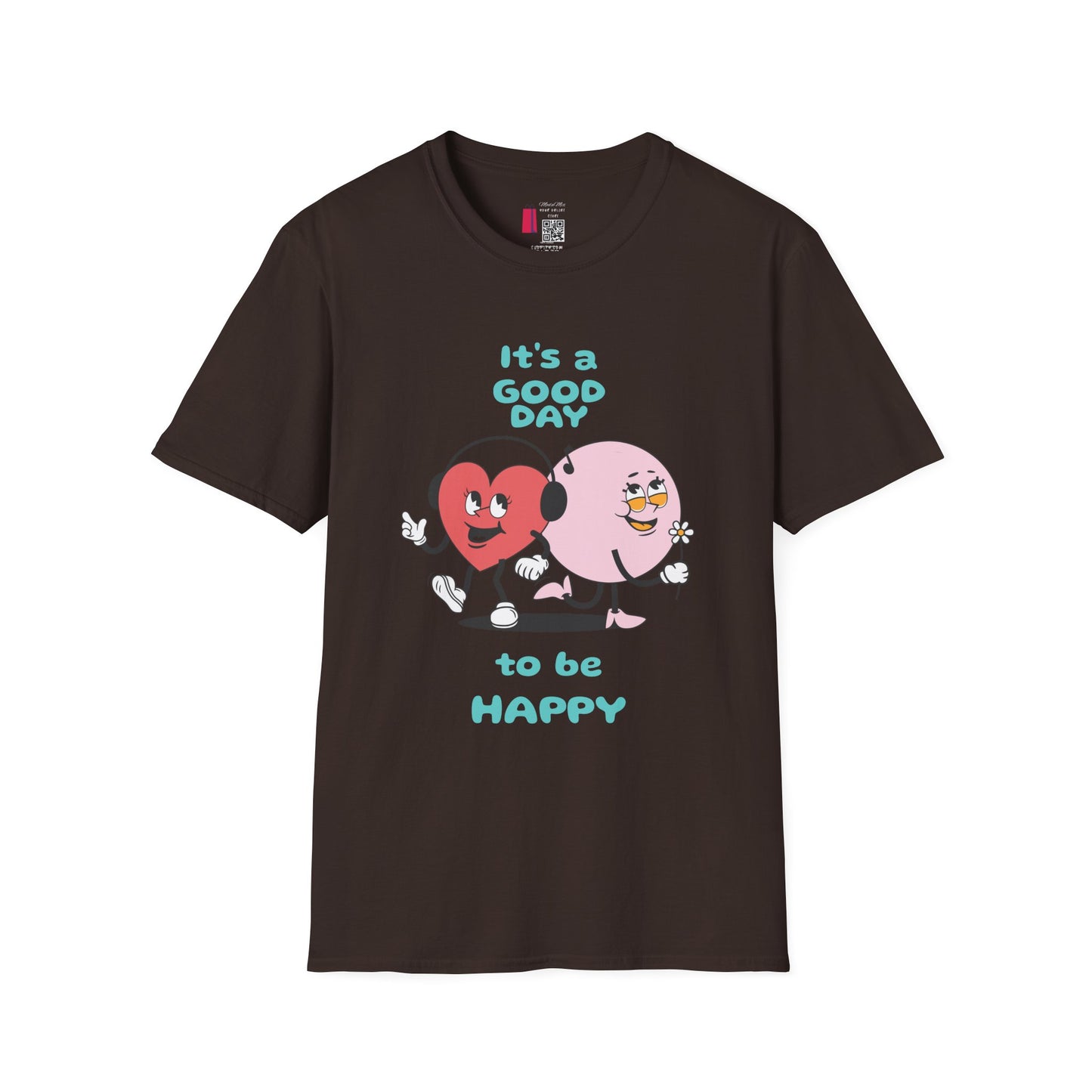 It's a Good Day to Be Happy T-Shirt — Cute Heart & Smile Graphic Tee