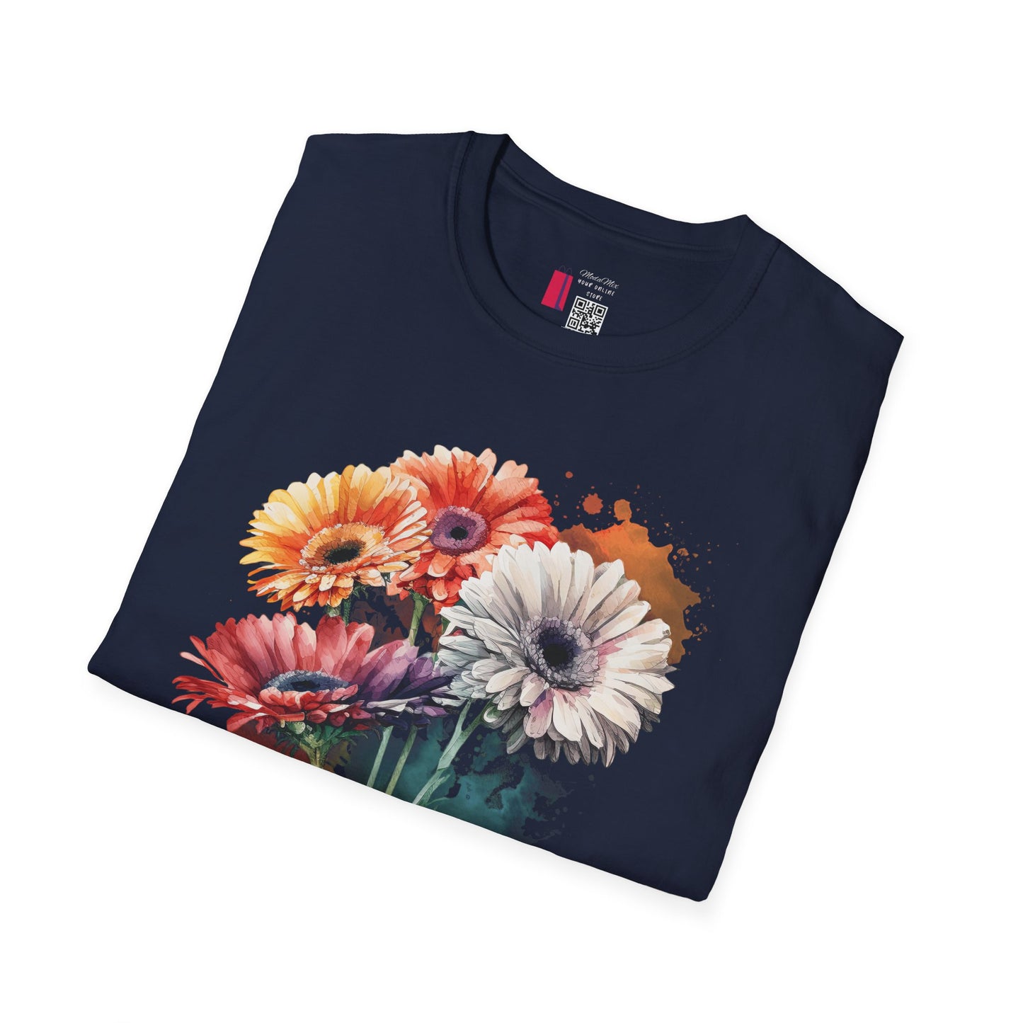 Floral Gerbera Bouquet T-Shirt — Watercolor Daisy Graphic Tee