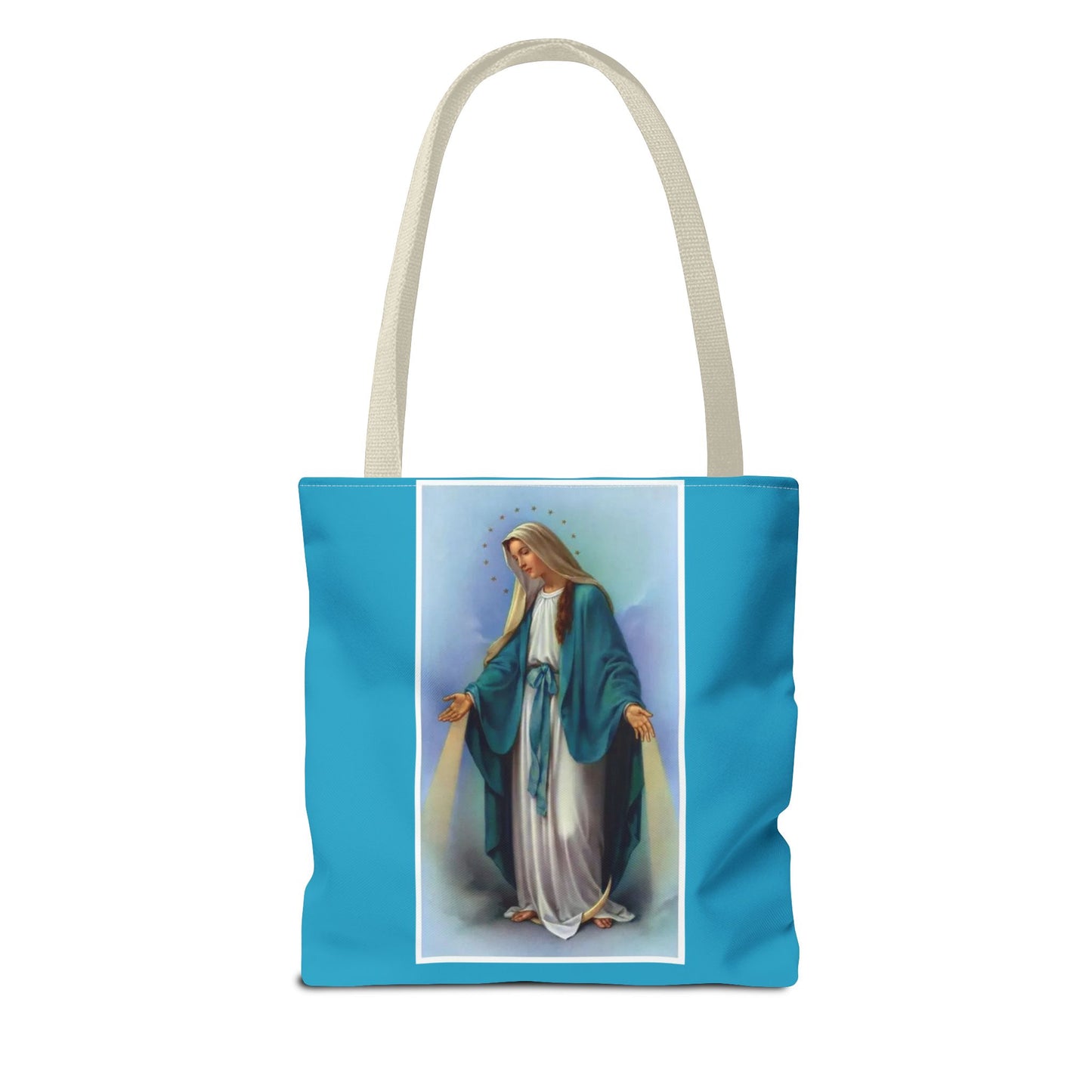 Virgin Mary Religious Tote Bag — Catholic Madonna AOP Shoulder Tote