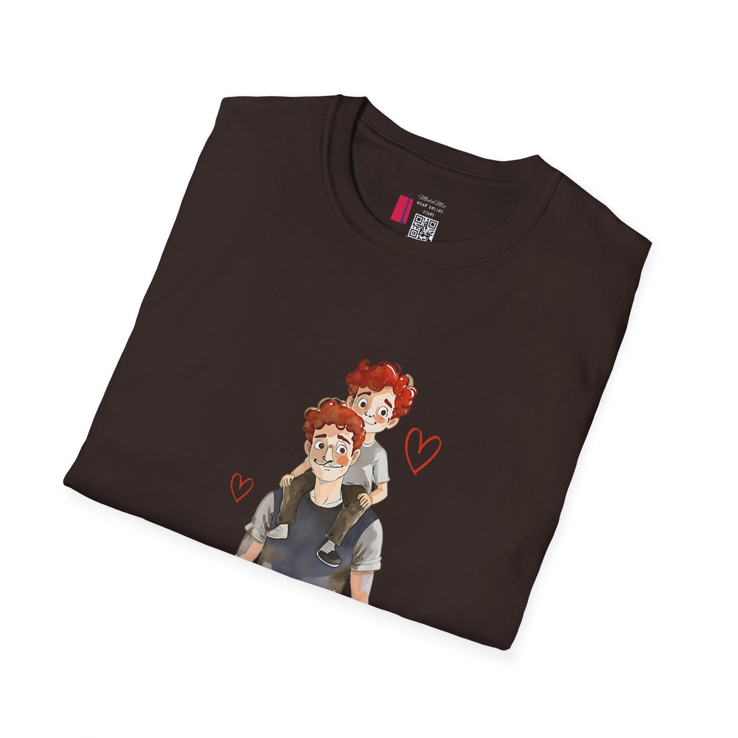 Dad and Son Cartoon Portrait T-Shirt — Cute Father’s Day Gift