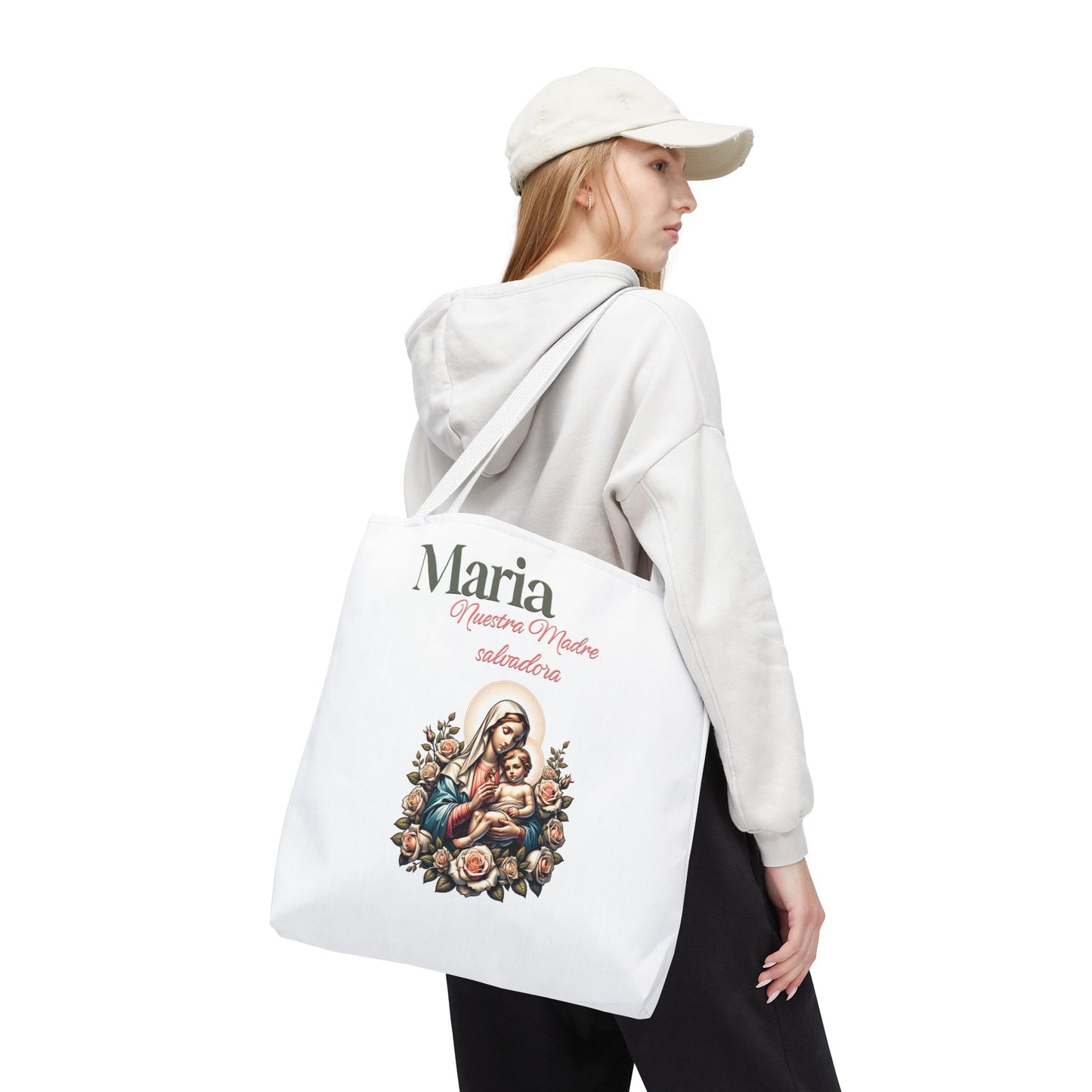 Faith Maria Jesus Tote Bag — Religious Faith All-Over Print Tote