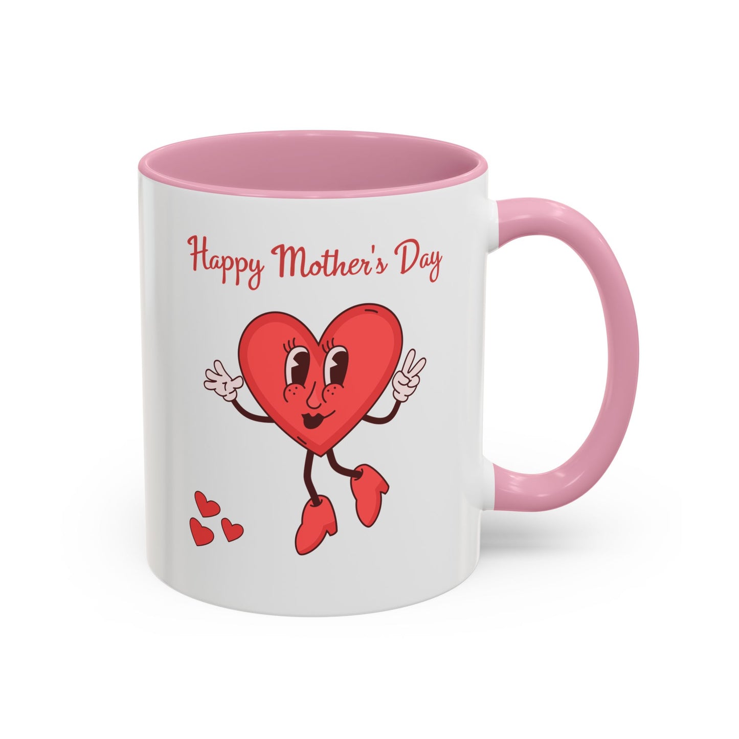 Happy Mother's Day Heart Mug — Cute Retro Heart Mom Coffee Cup (11oz, 15oz)