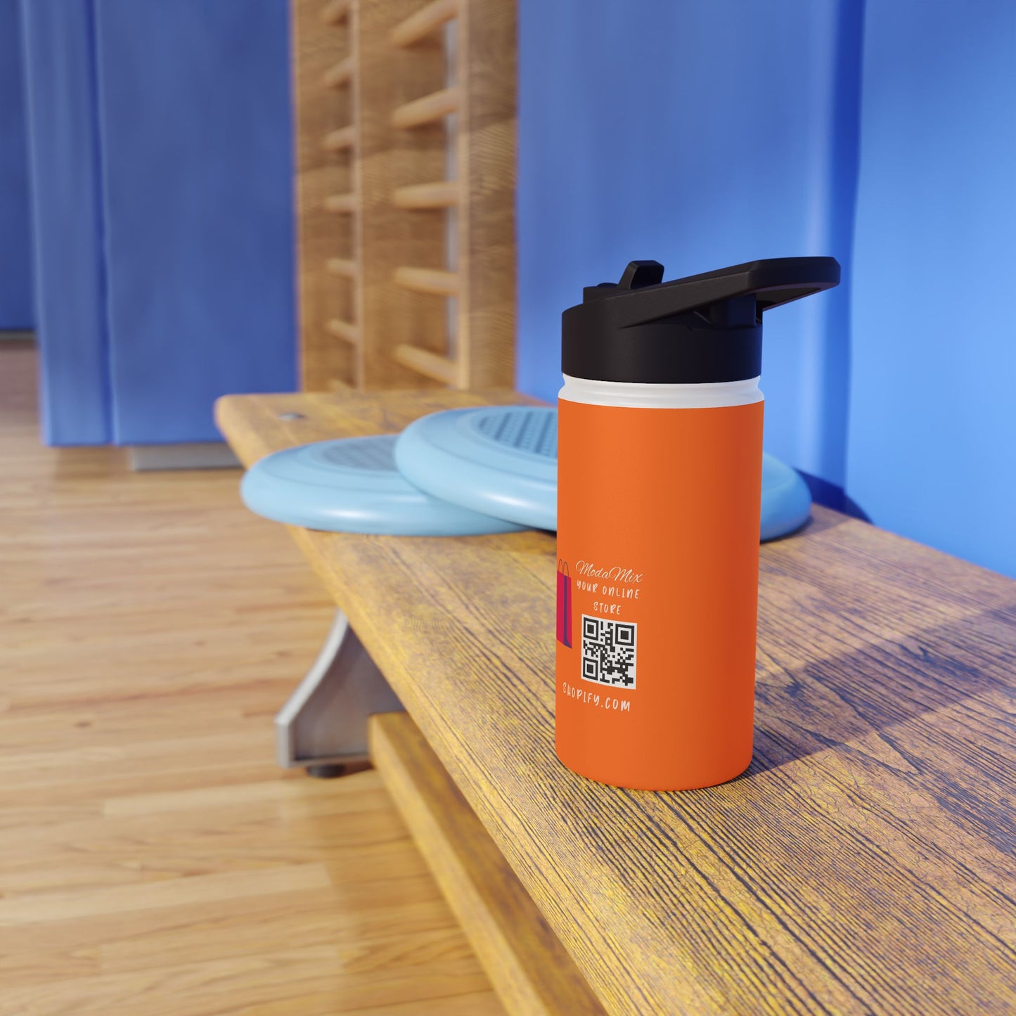 Personalized Orange Travel Water Bottle — Custom Name Stainless Steel Bottle