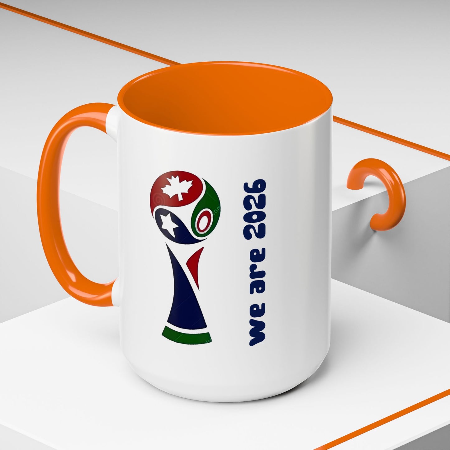 World Cup 2026 Accent Coffee Mug — 'We Are 2026' Soccer Fan Gift
