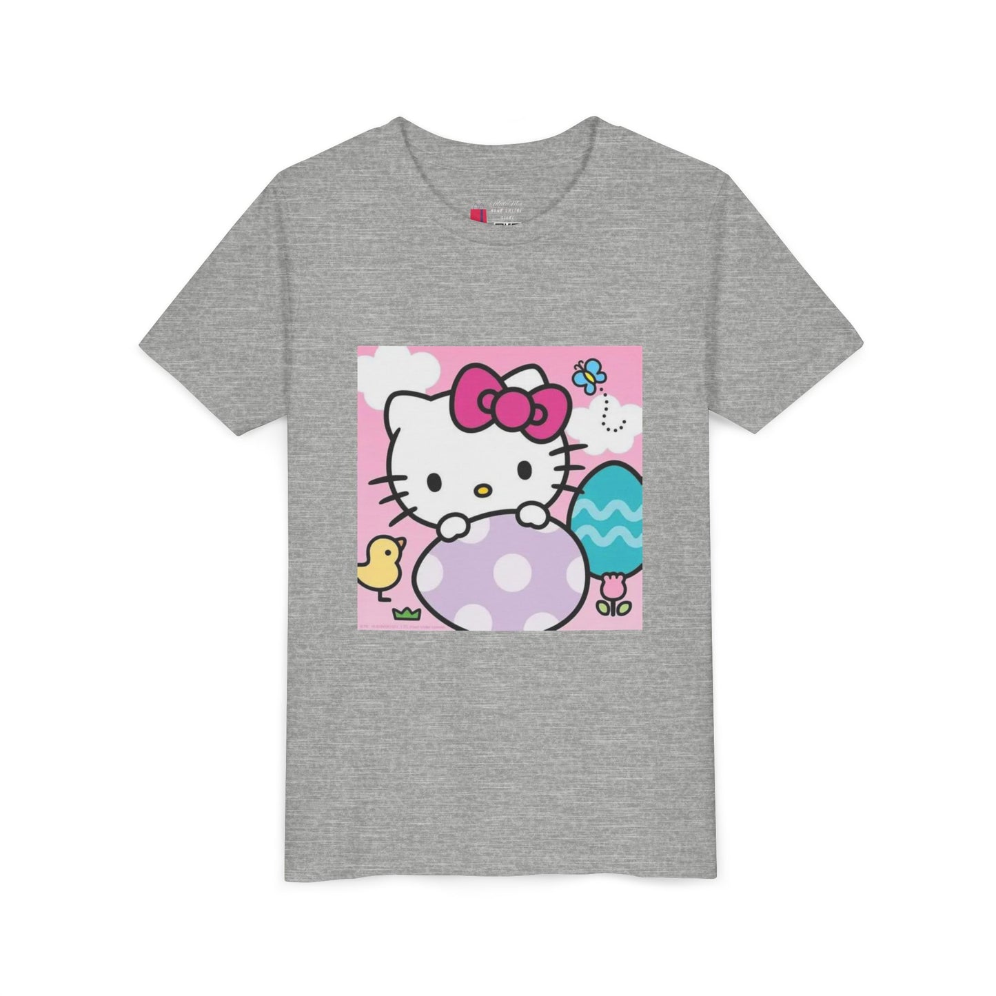 Hello Kitty Easter Youth Tee — Cute Bunny & Eggs Spring Shirt