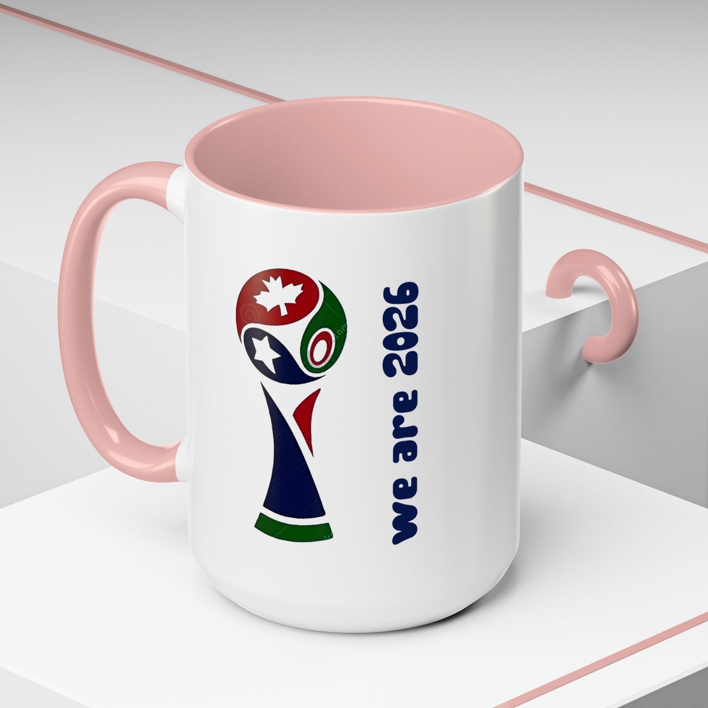 World Cup 2026 Accent Coffee Mug — 'We Are 2026' Soccer Fan Gift