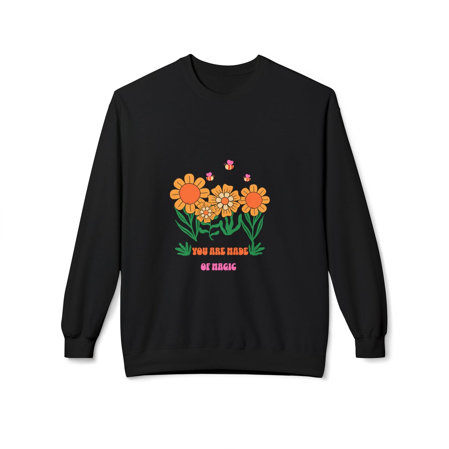 Flower Crewneck Sweatshirt - You Are Made of Stars Floral Graphic