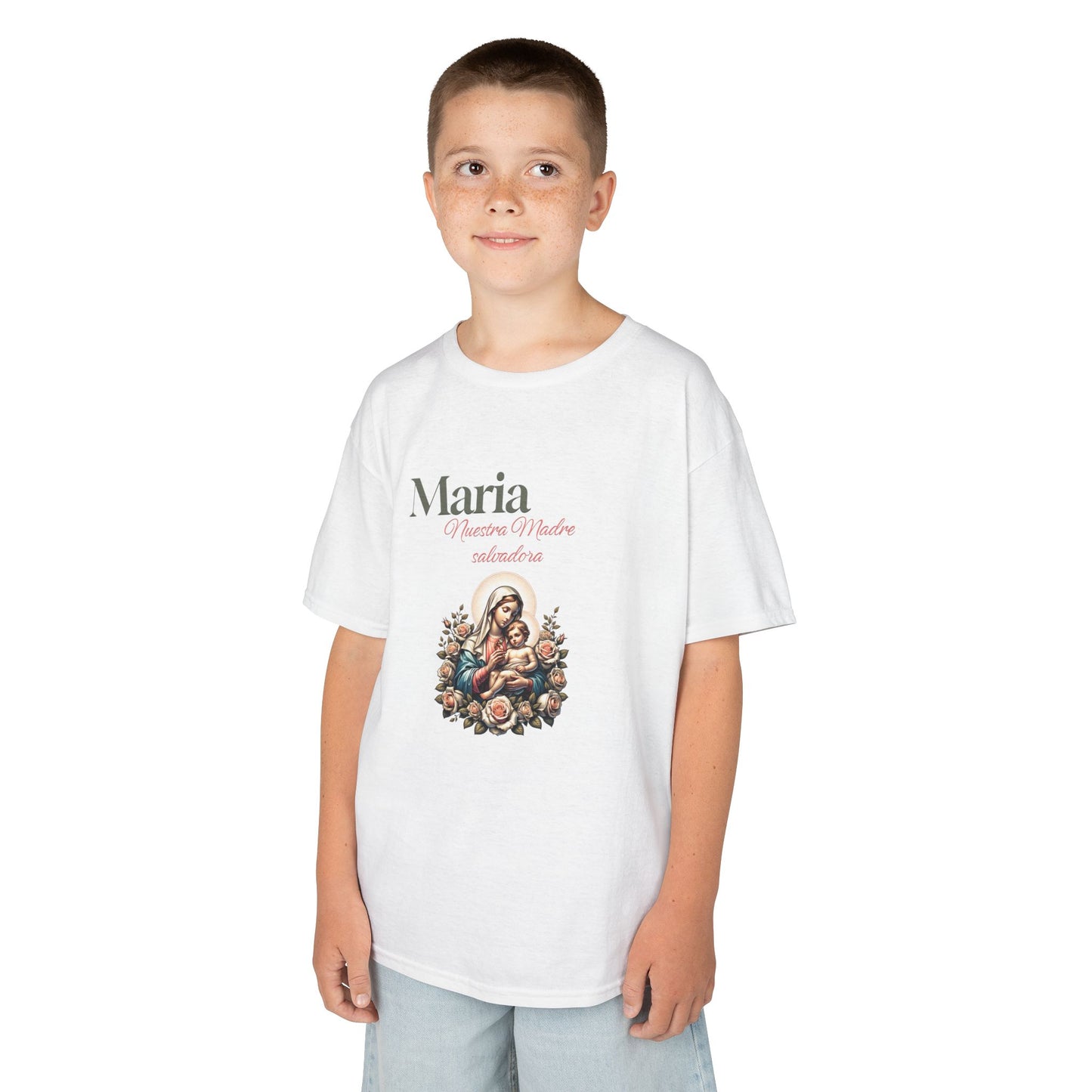Kids Maria Virgen Faith T-Shirt — Religious Catholic Children's Tee