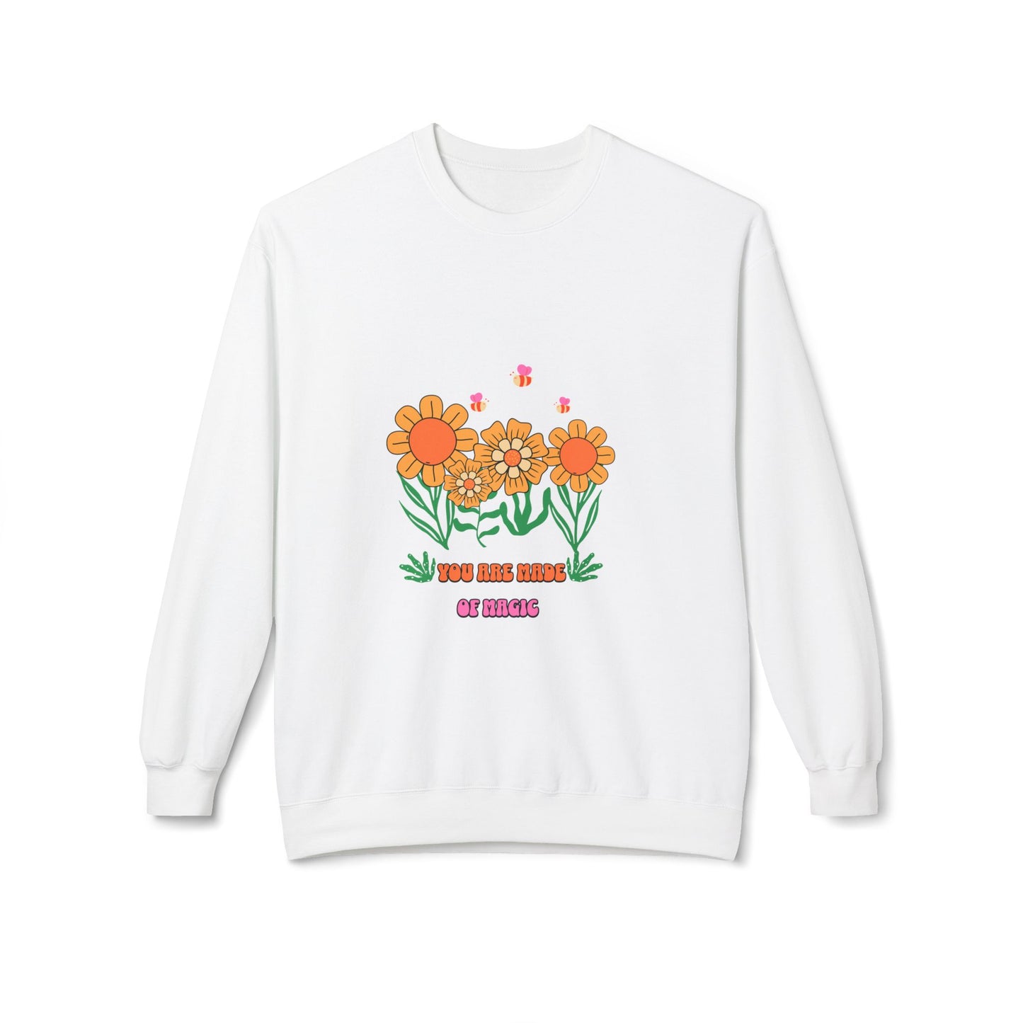 Flower Crewneck Sweatshirt - You Are Made of Stars Floral Graphic