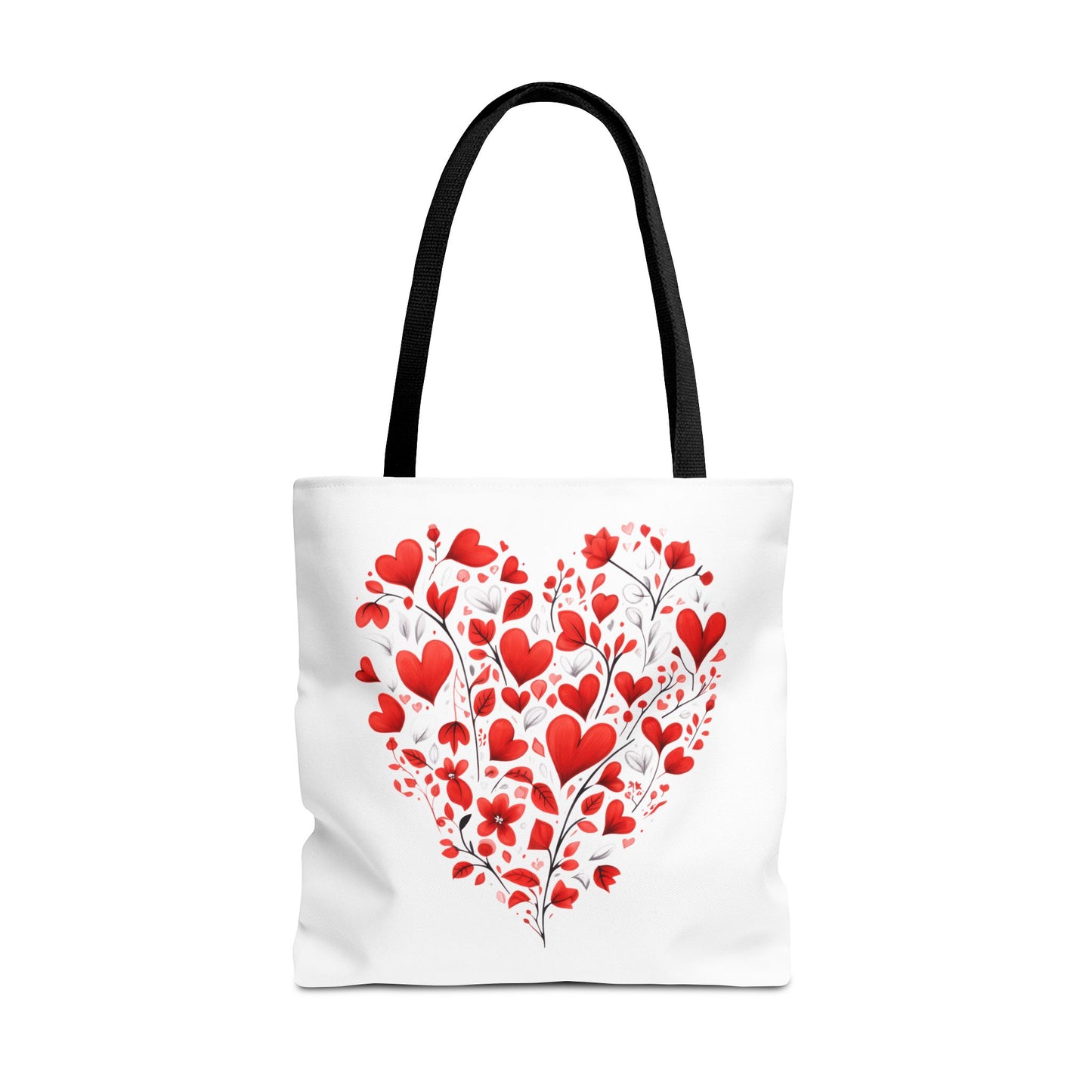 Heart Floral Tote Bag – Romantic Valentine’s Day Canvas Shopper