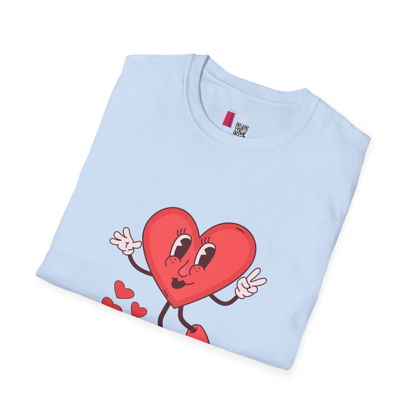 Heart Character T-Shirt — Cute Retro Dancing Heart Graphic for Valentine’s Day
