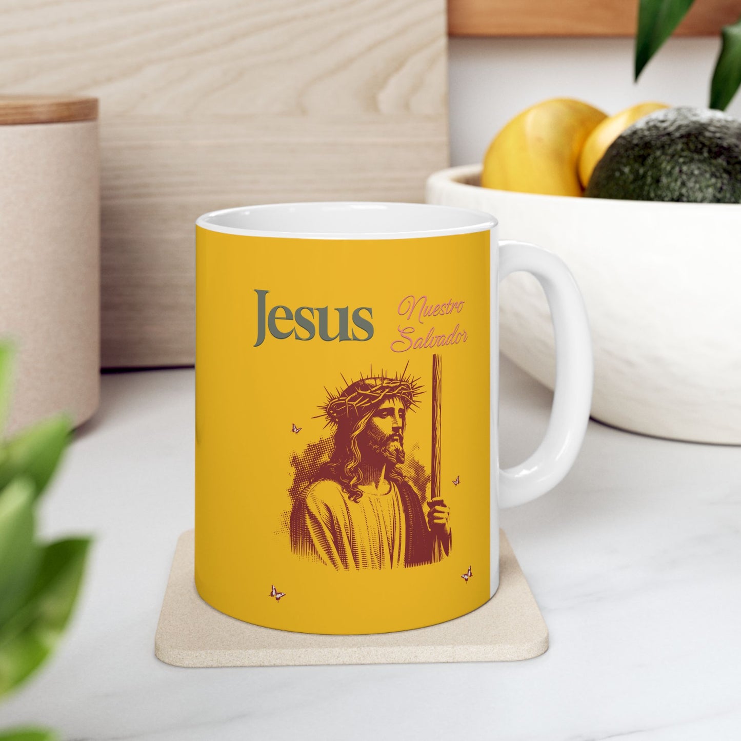 Jesus Loves Me Yellow Inspirational Ceramic Mug (11oz, 15oz)