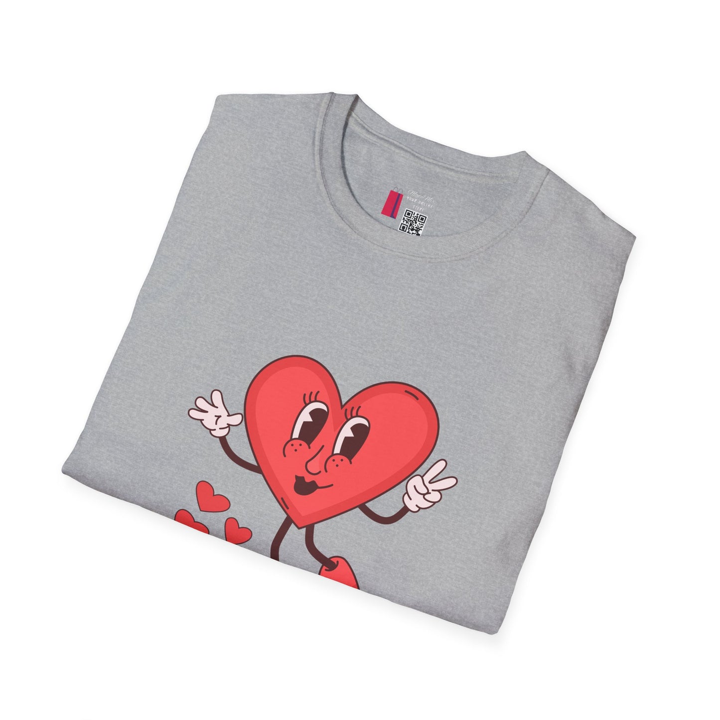 Heart Character T-Shirt — Cute Retro Dancing Heart Graphic for Valentine’s Day