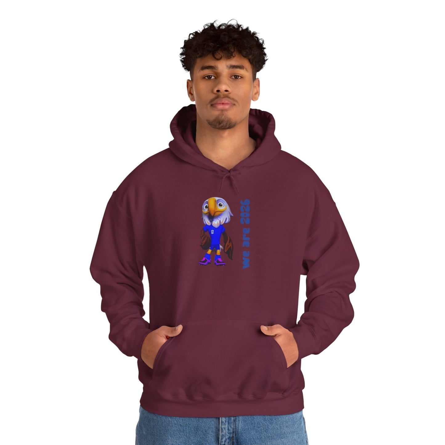 World Cup 2026 USA Eagle Mascot Hoodie — 'We Are 2026' Graphic Pullover