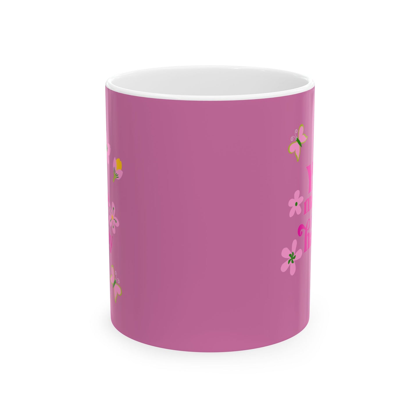 Pink Floral Ceramic Mug – Cute Cherry Blossom Coffee Cup (11oz & 15oz)