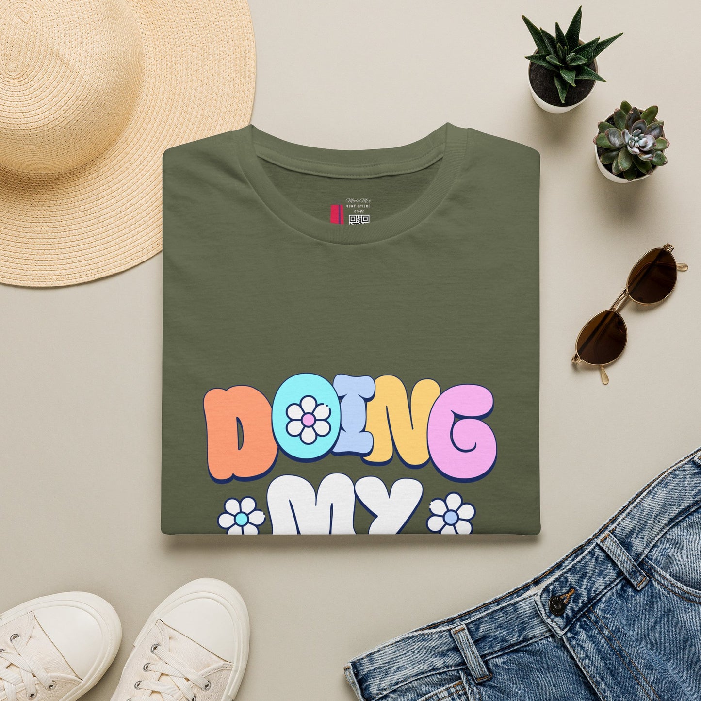 Retro Floral "Doing My Best" T-Shirt