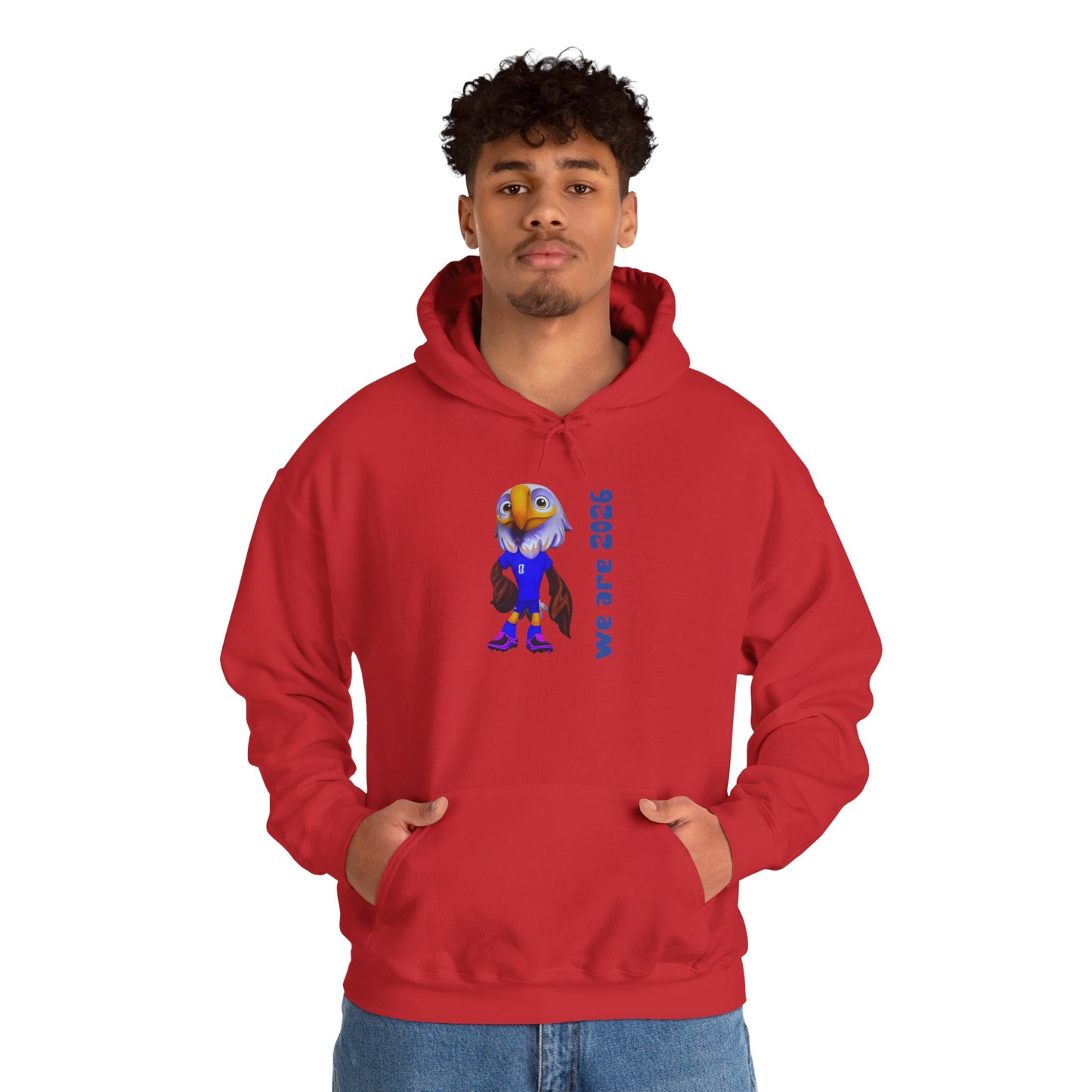 World Cup 2026 USA Eagle Mascot Hoodie — 'We Are 2026' Graphic Pullover