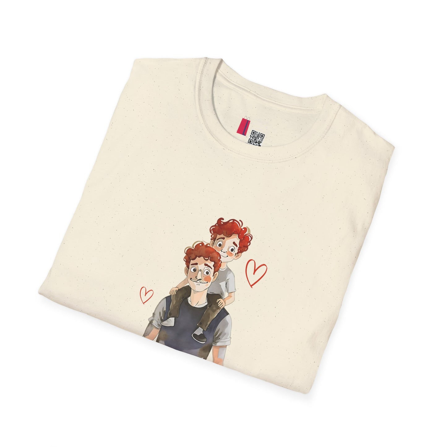 Dad and Son Cartoon Portrait T-Shirt — Cute Father’s Day Gift