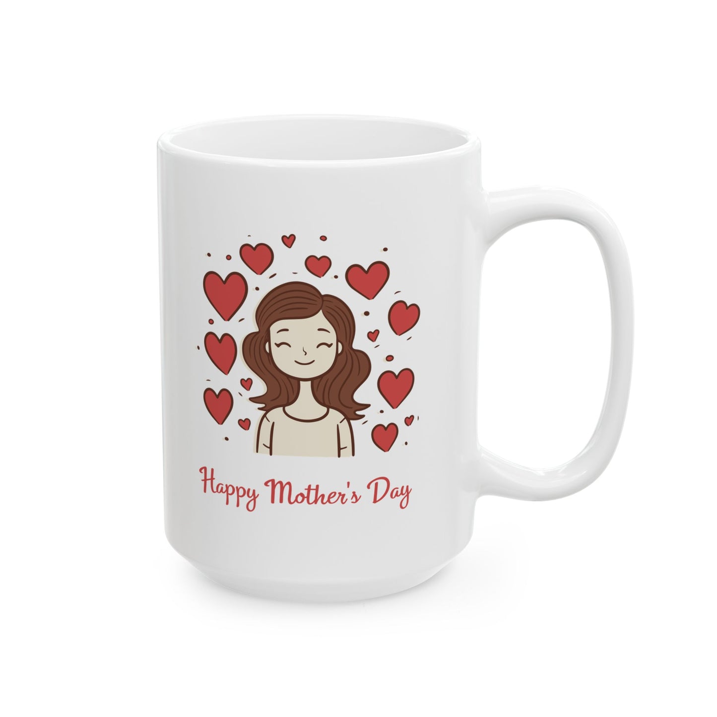 Valentine’s Day Heart Stack Ceramic Mug — 'Happy Day' Romantic Coffee Cup (11oz & 15oz)