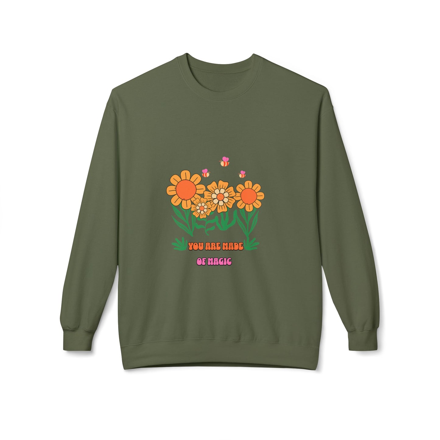 Flower Crewneck Sweatshirt - You Are Made of Stars Floral Graphic