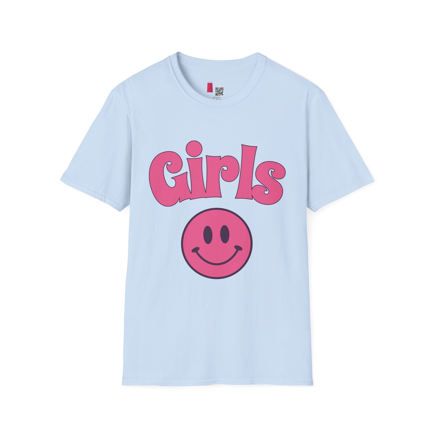 Girls Smiley T-Shirt — Retro Pink Graphic Tee