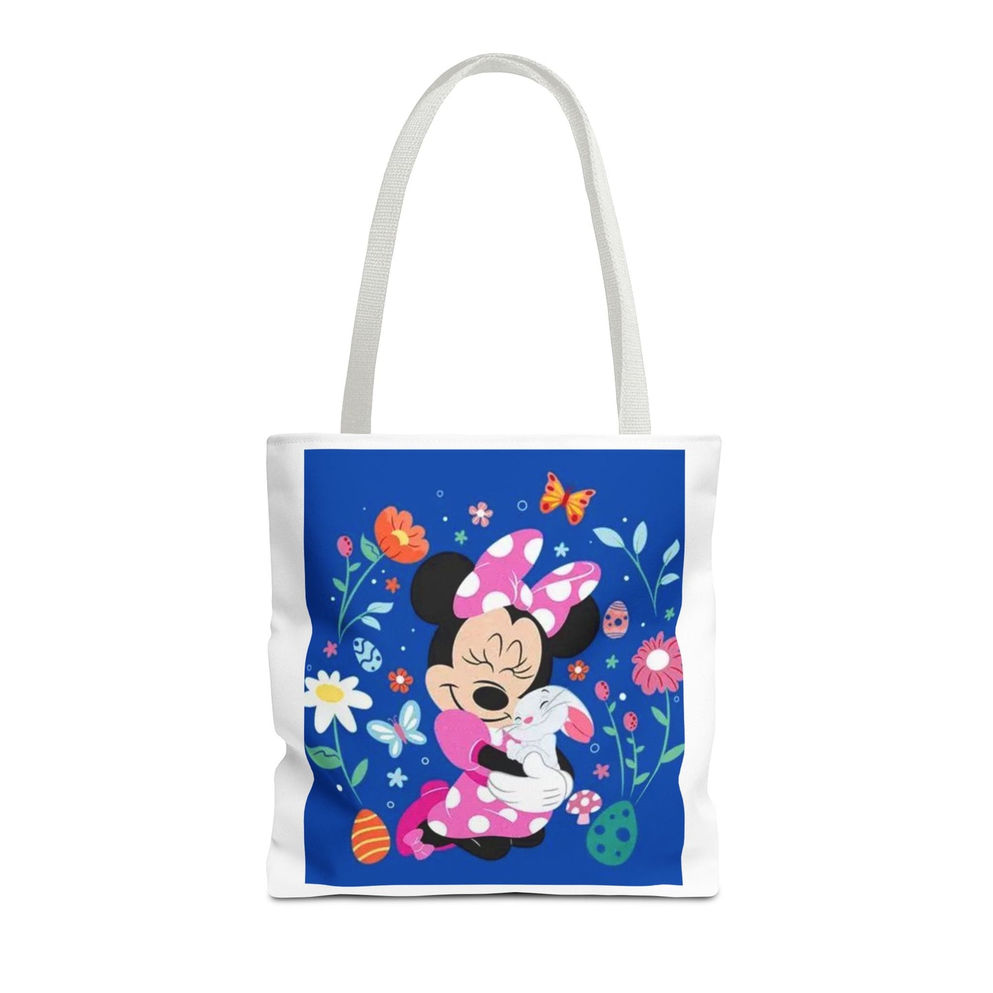 Floral Minnie Bunny Tote Bag — Cute Easter Canvas Carryall