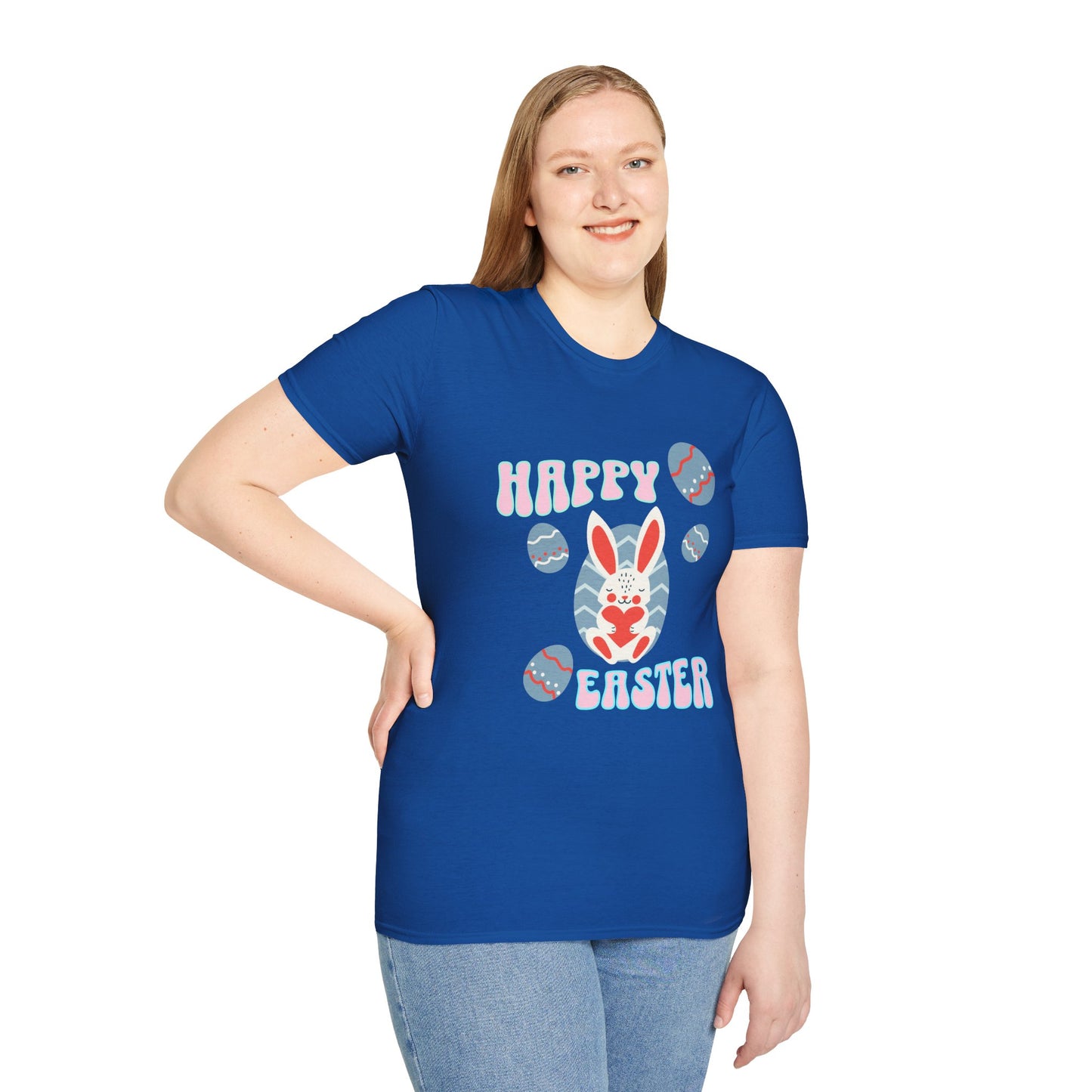 Happy Easter Bunny T-Shirt — Cute Pastel Easter Eggs Design