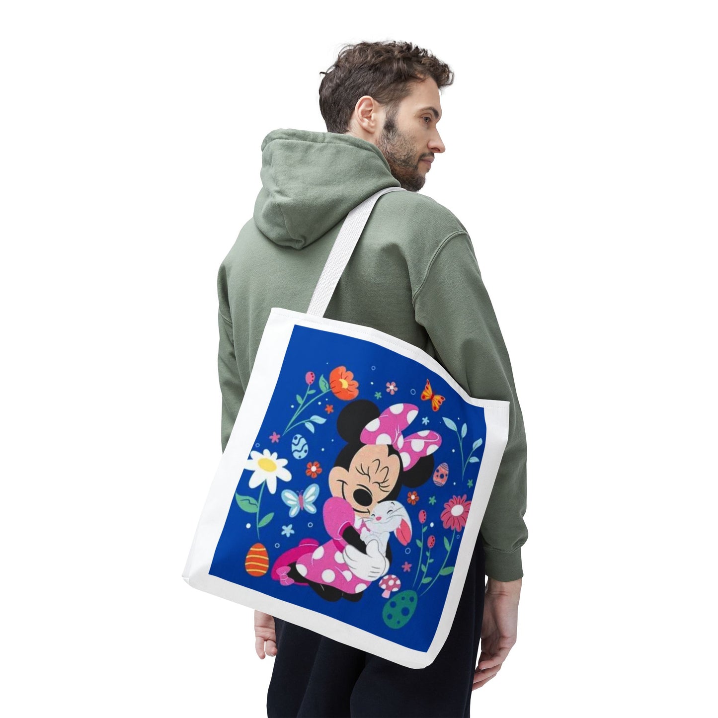 Floral Minnie Bunny Tote Bag — Cute Easter Canvas Carryall